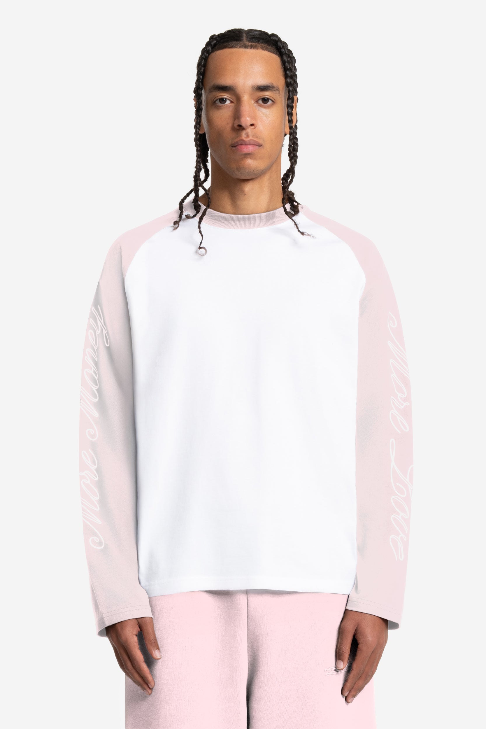 SCRIPT RAGLAN LONGSLEEVE PINK