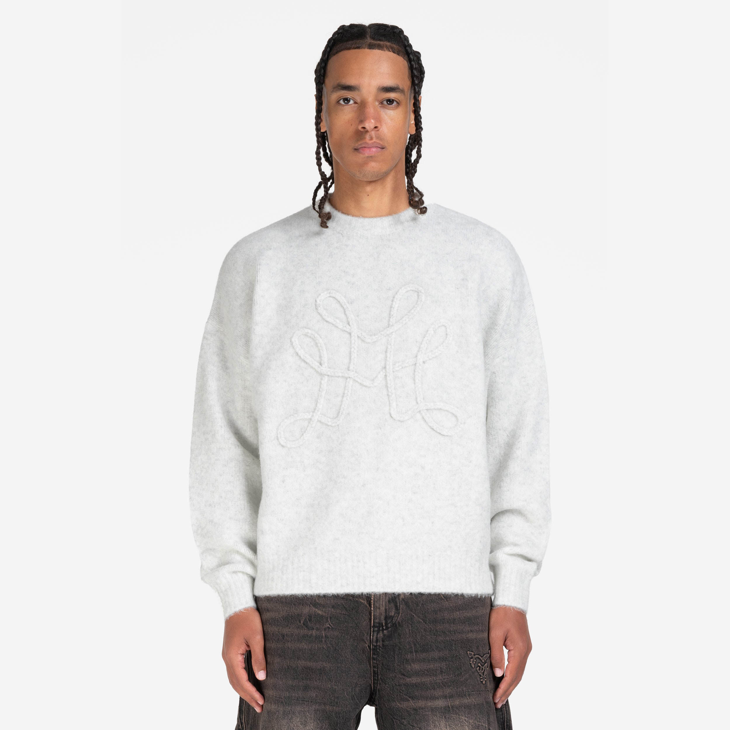DA BIG M KNIT SWEATER GREY