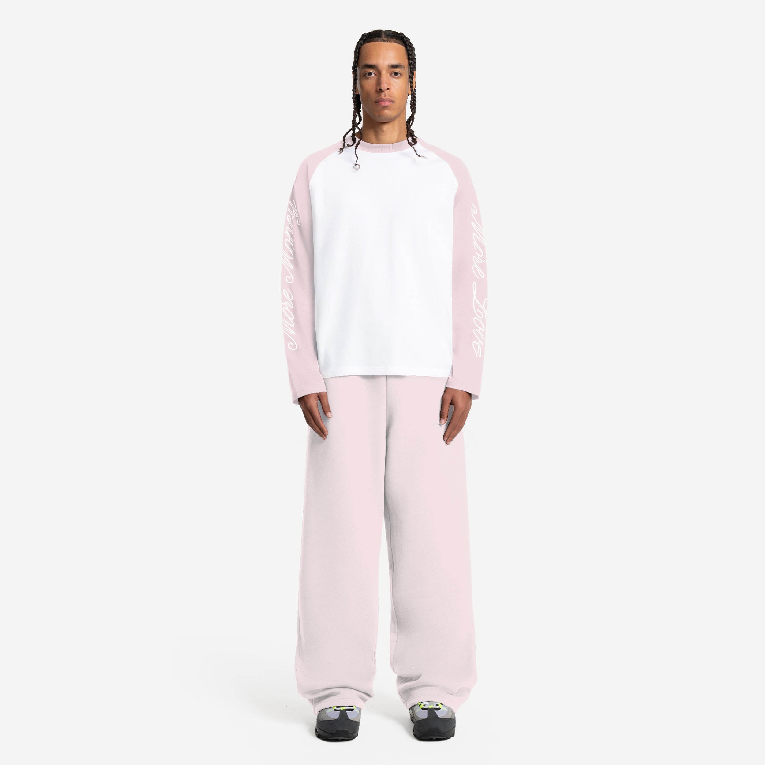 SCRIPT RAGLAN LONGSLEEVE PINK