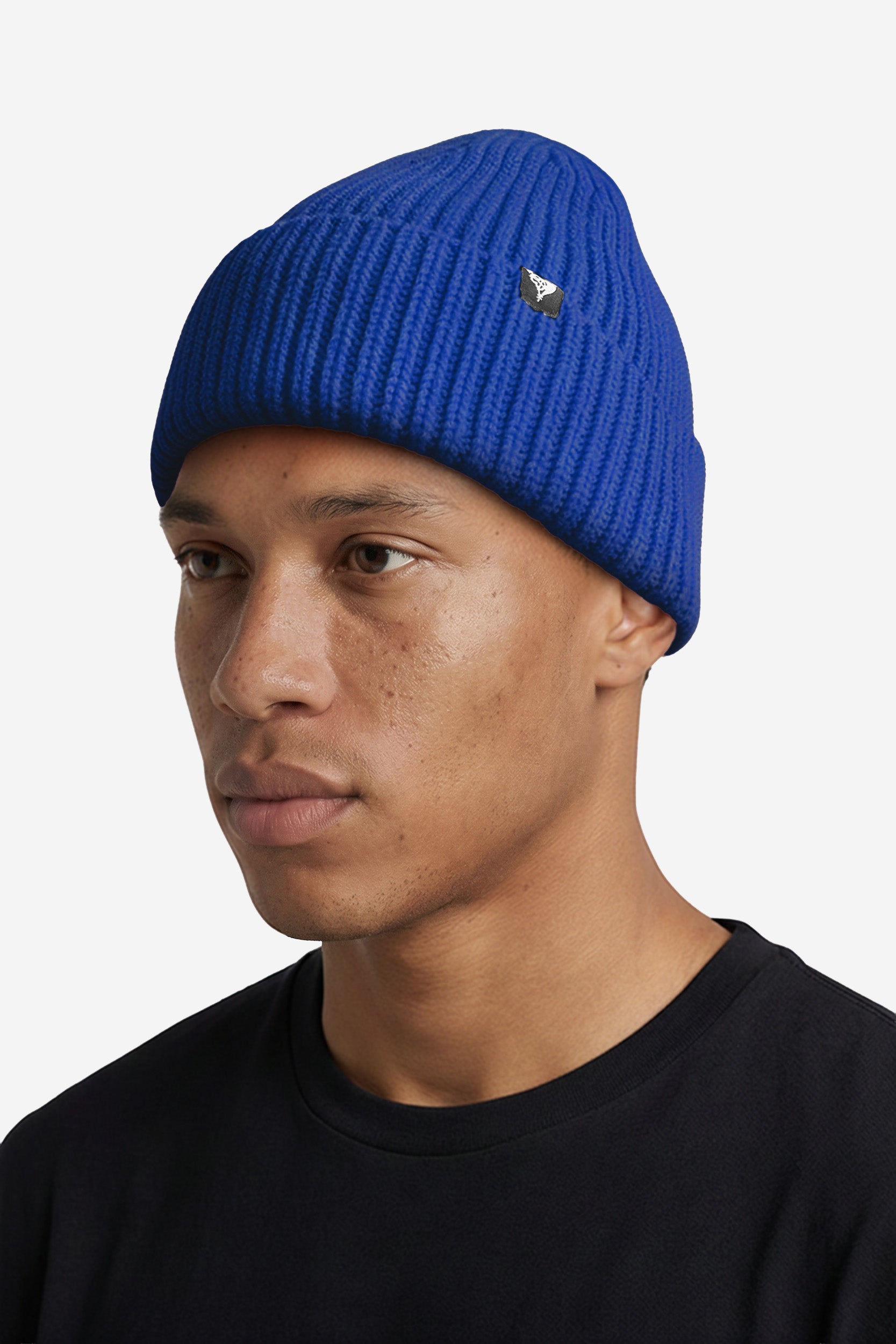RIB KNIT BEANIE ROYAL BLUE