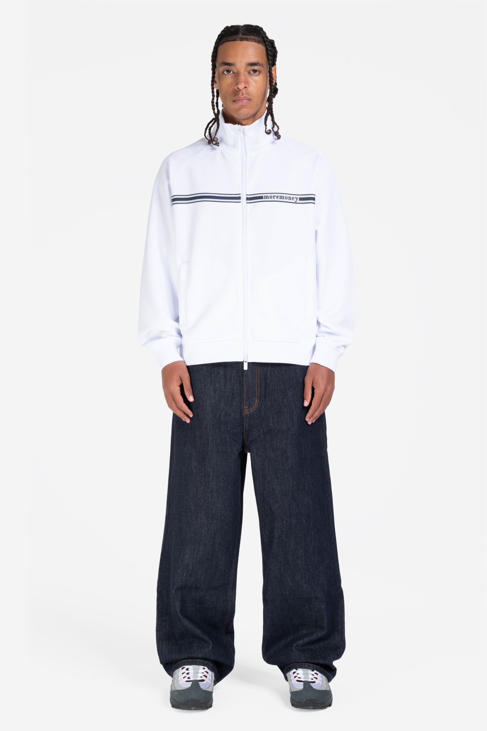 STRIPED TRACK JACKET WHITE