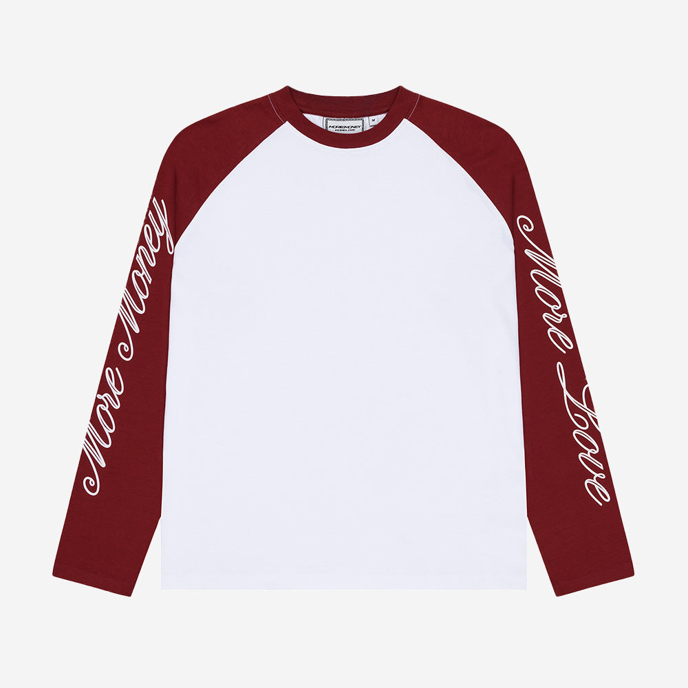 SCRIPT RAGLAN LONGSLEEVE BORDEAUX