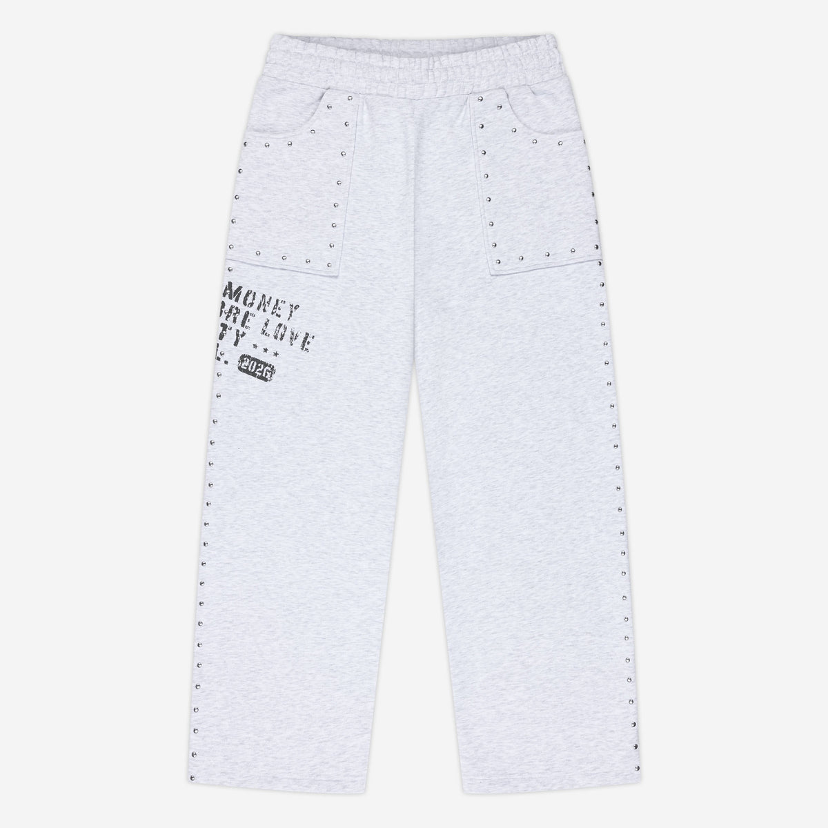 STUDDED SET HEATHER GREY
