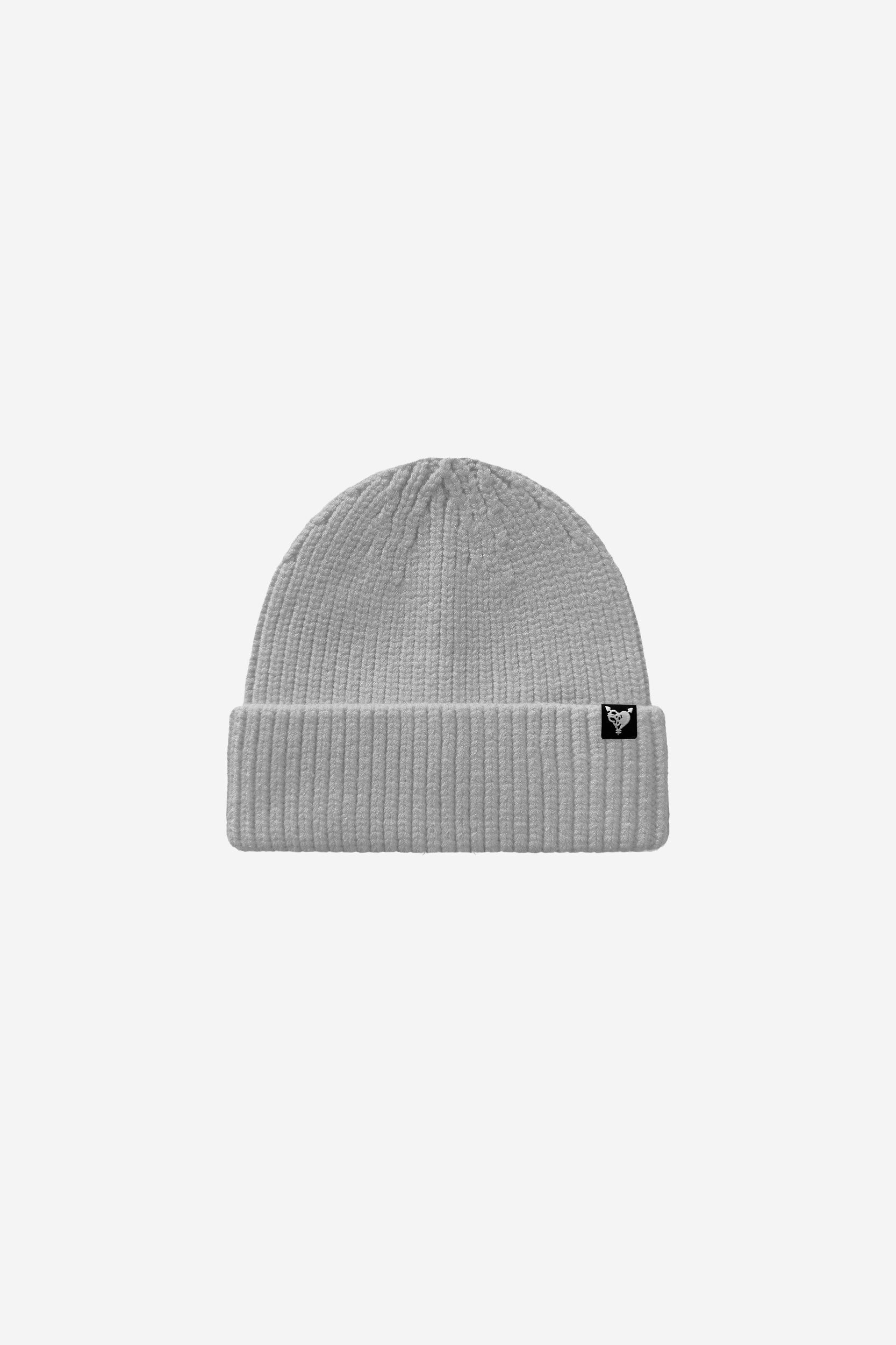 RIB KNIT BEANIE LIGHT GREY