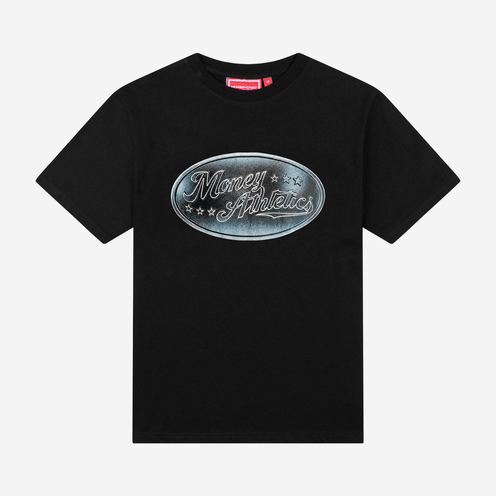 MONEY ATHL. TEE BLACK + BASE JORTS RAW BLUE