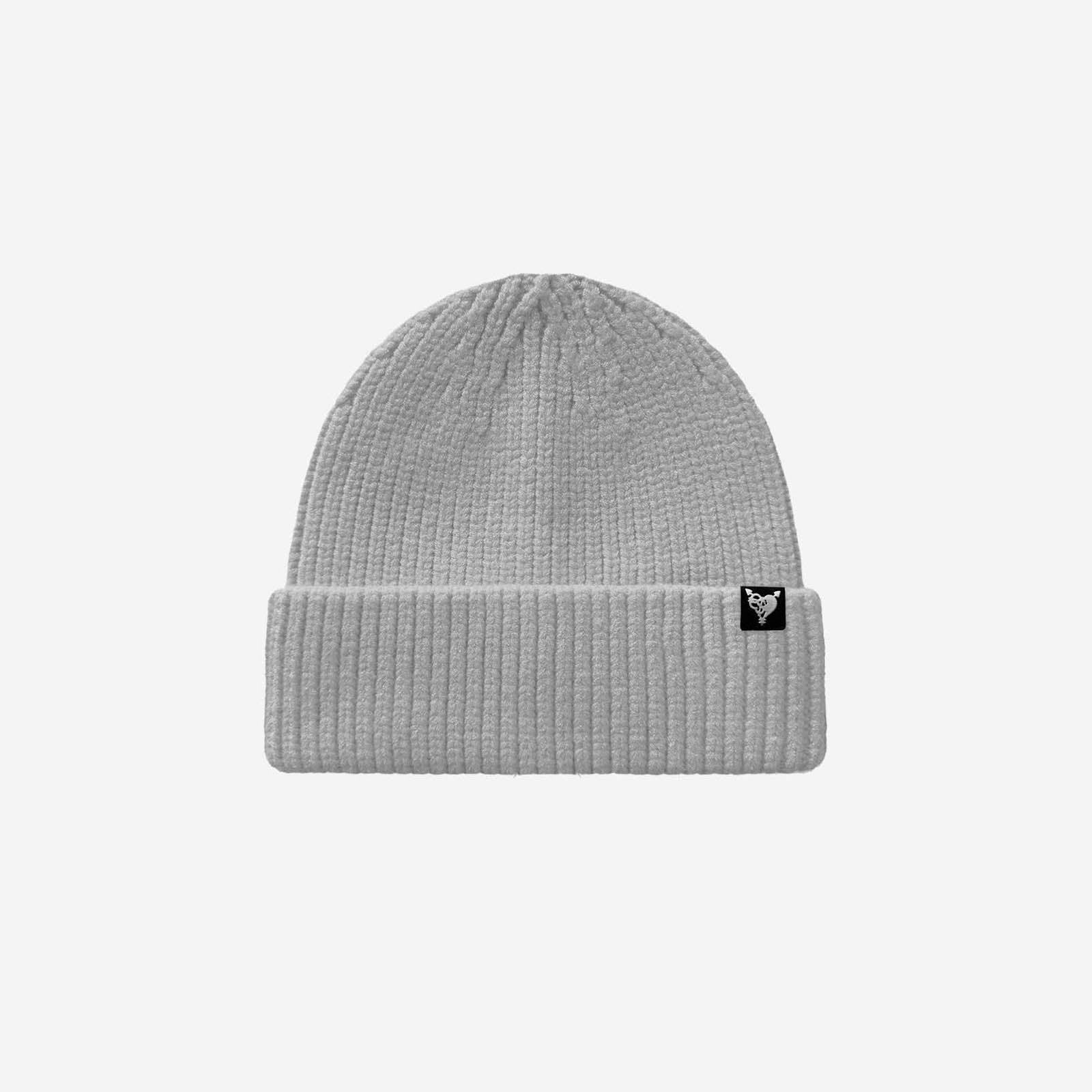 RIB KNIT BEANIE LIGHT GREY