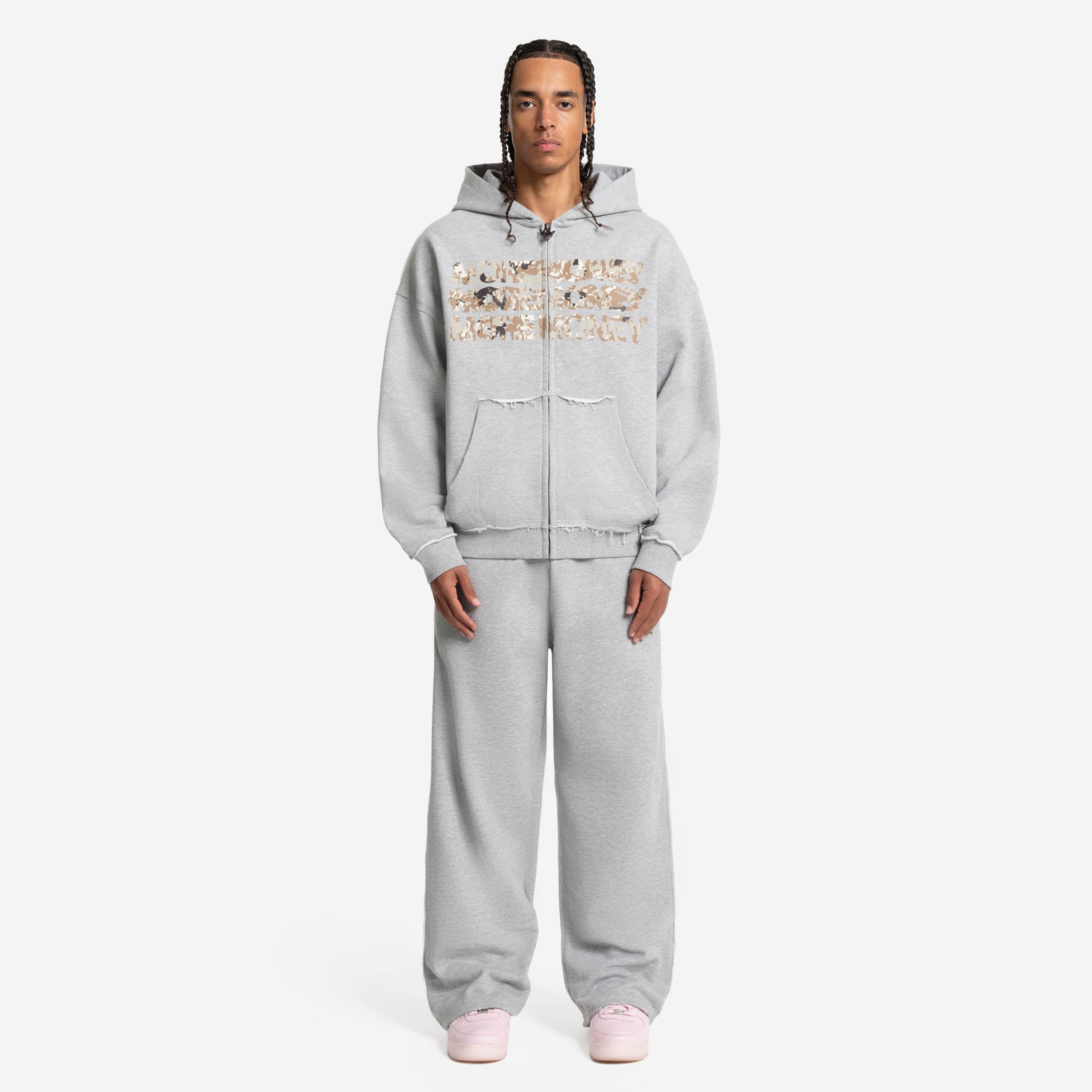 MONEY CALLING FLATLOCK ZIP GRAY MELANGE