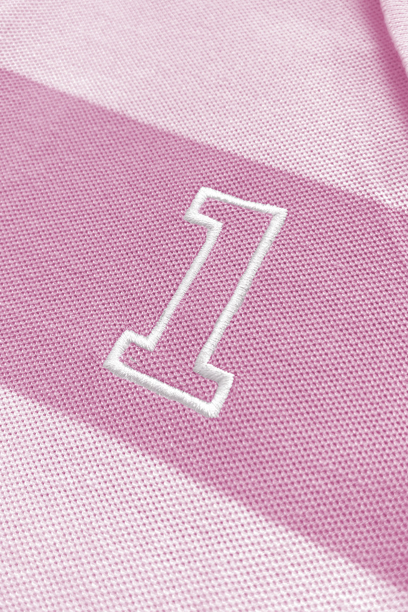 STRIPED POLO SHIRT PINK