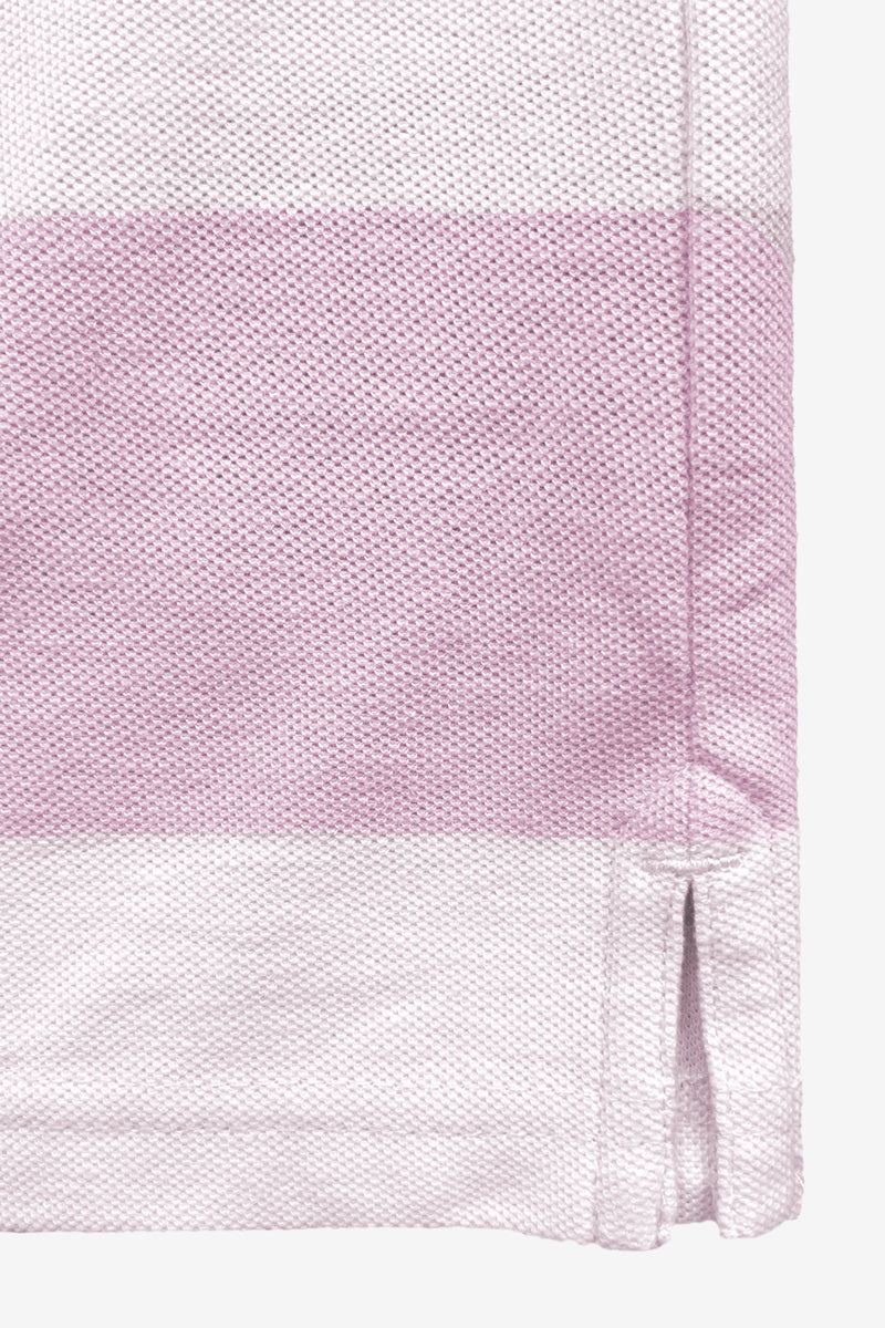 STRIPED POLO SHIRT PINK