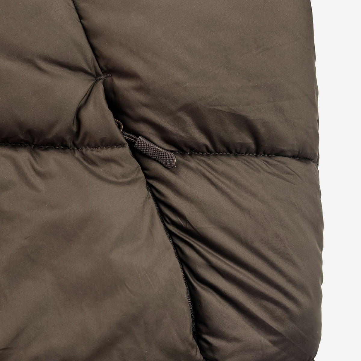 REVERSIBLE PLAID PUFFER BROWN