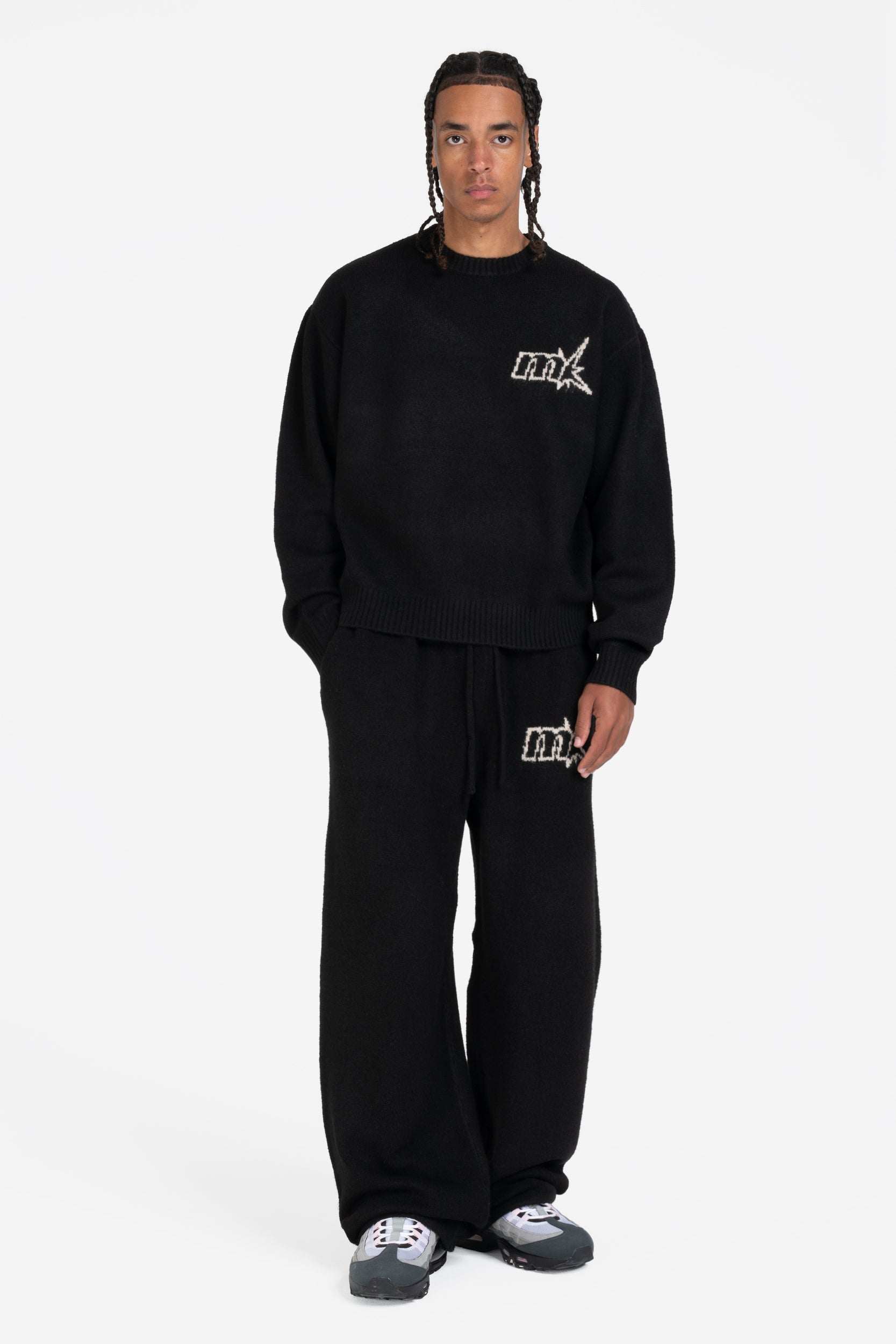 FUZZY KNIT JOGGER BLACK
