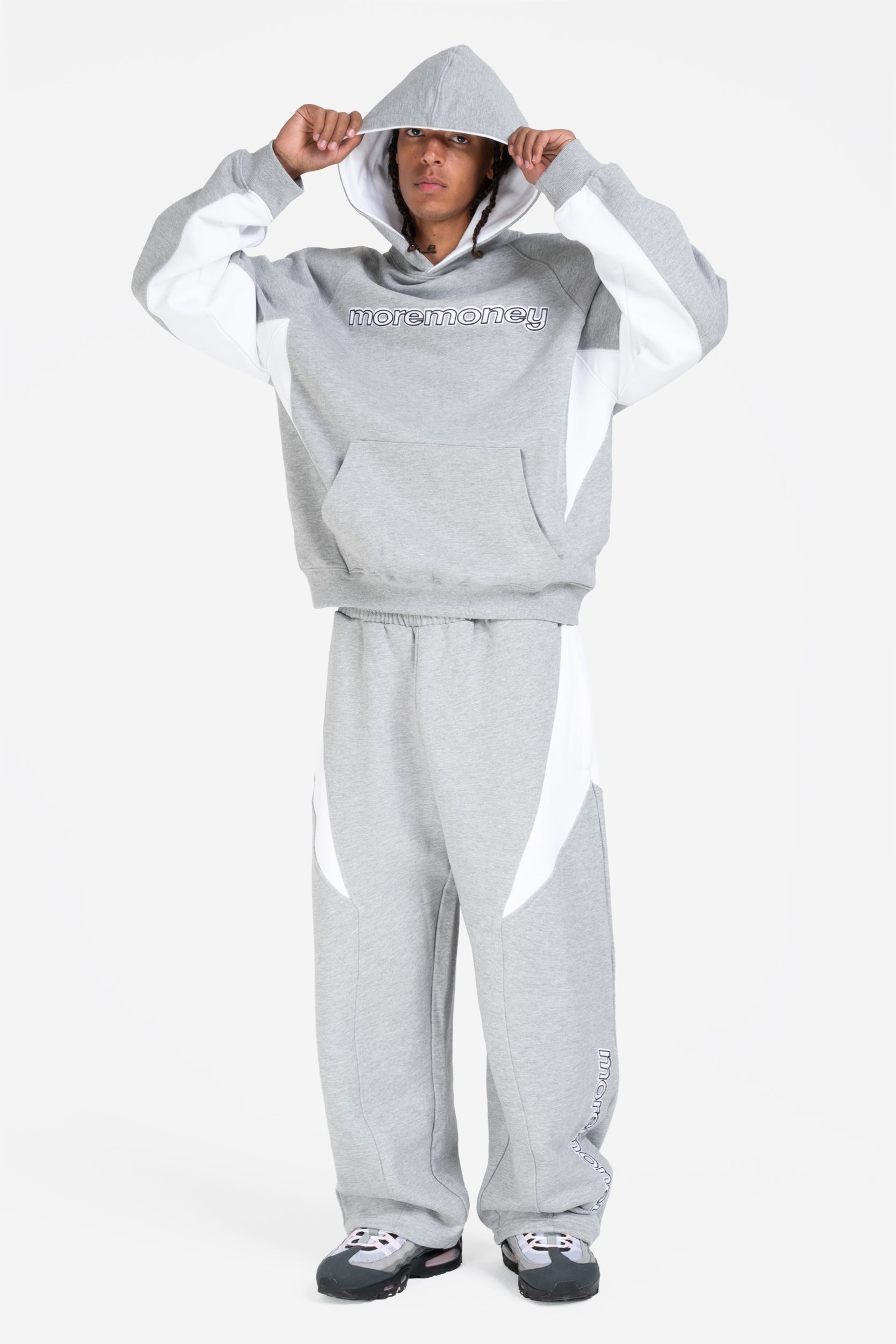 PANEL HOODIE GREY MELANGE + PANEL JOGGER GREY MELANGE