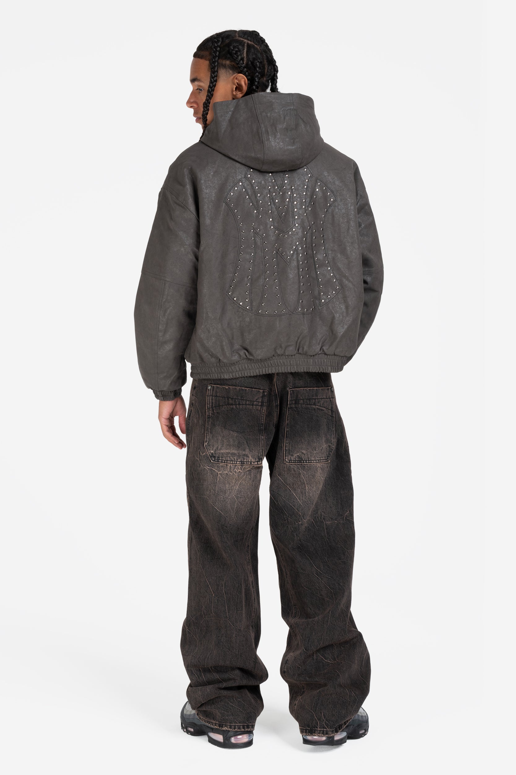 DA BIG M LEATHER JACKET DARK BROWN