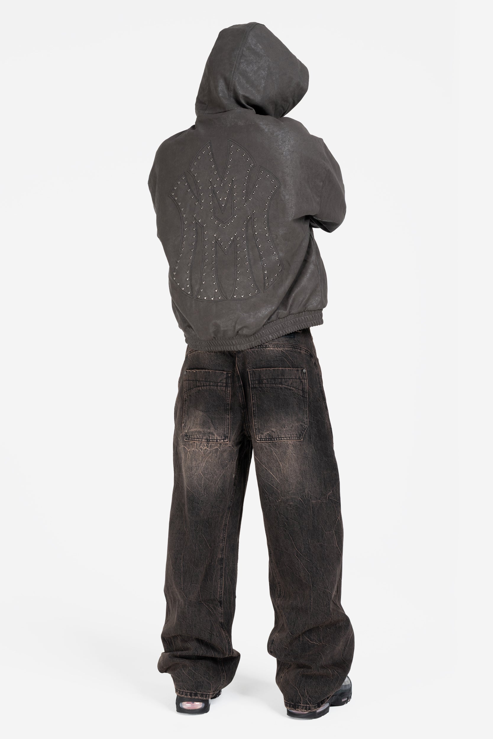 DA BIG M LEATHER JACKET DARK BROWN