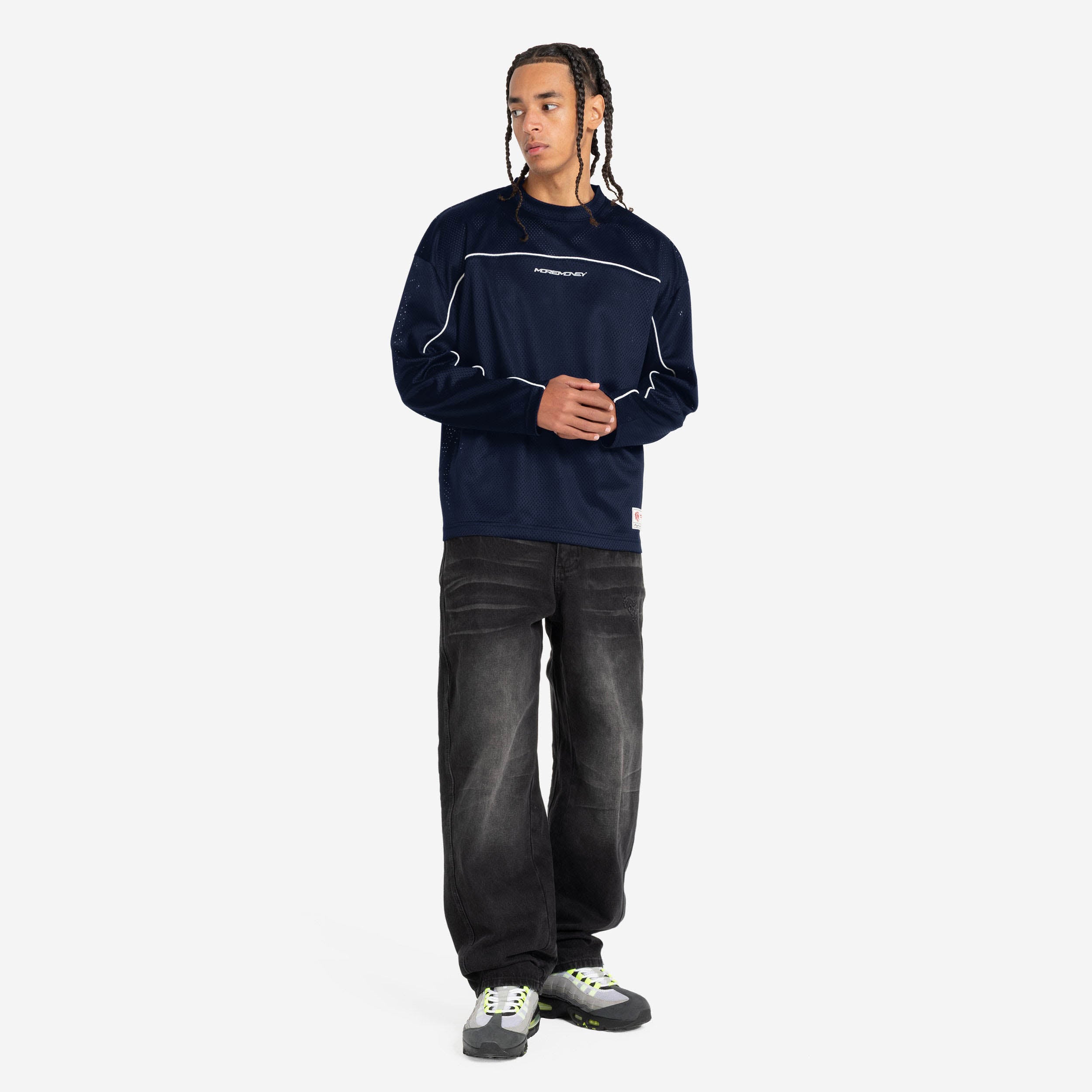 LONGSLEEVE MESH TEE NAVY