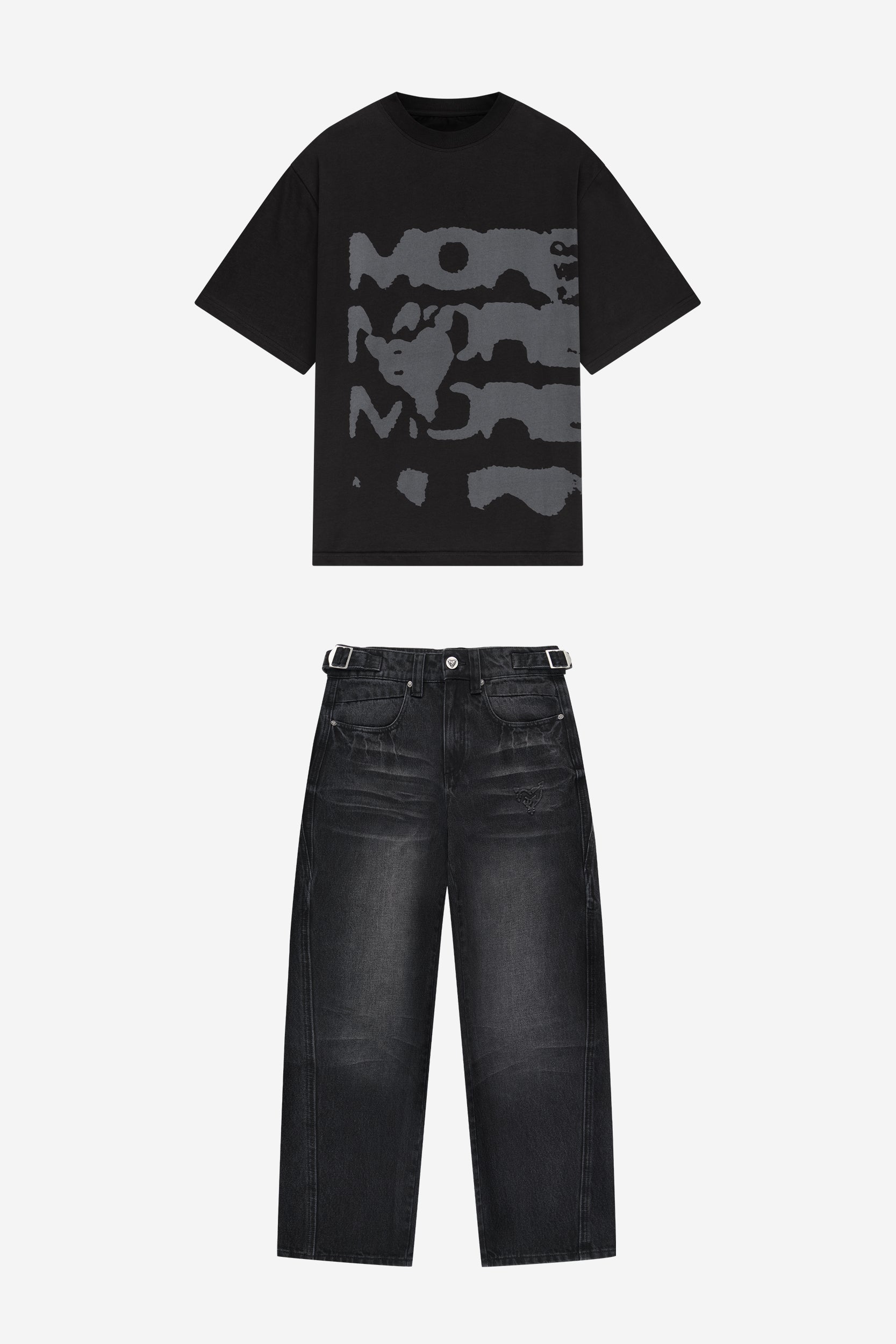 RADIANT CASH TEE ALL BLACK + DISTINCTIVE DENIM BLACK