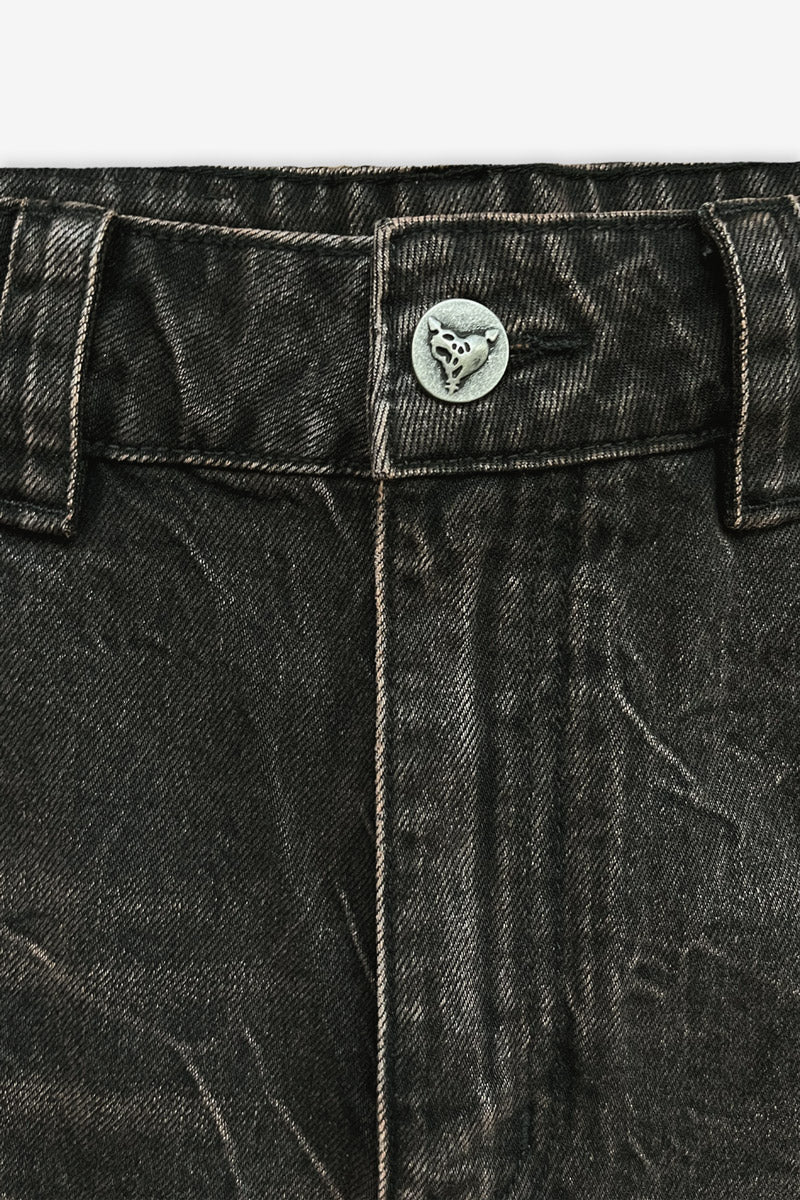 RIPPED DISTINCTIVE JORTS DARK GREY