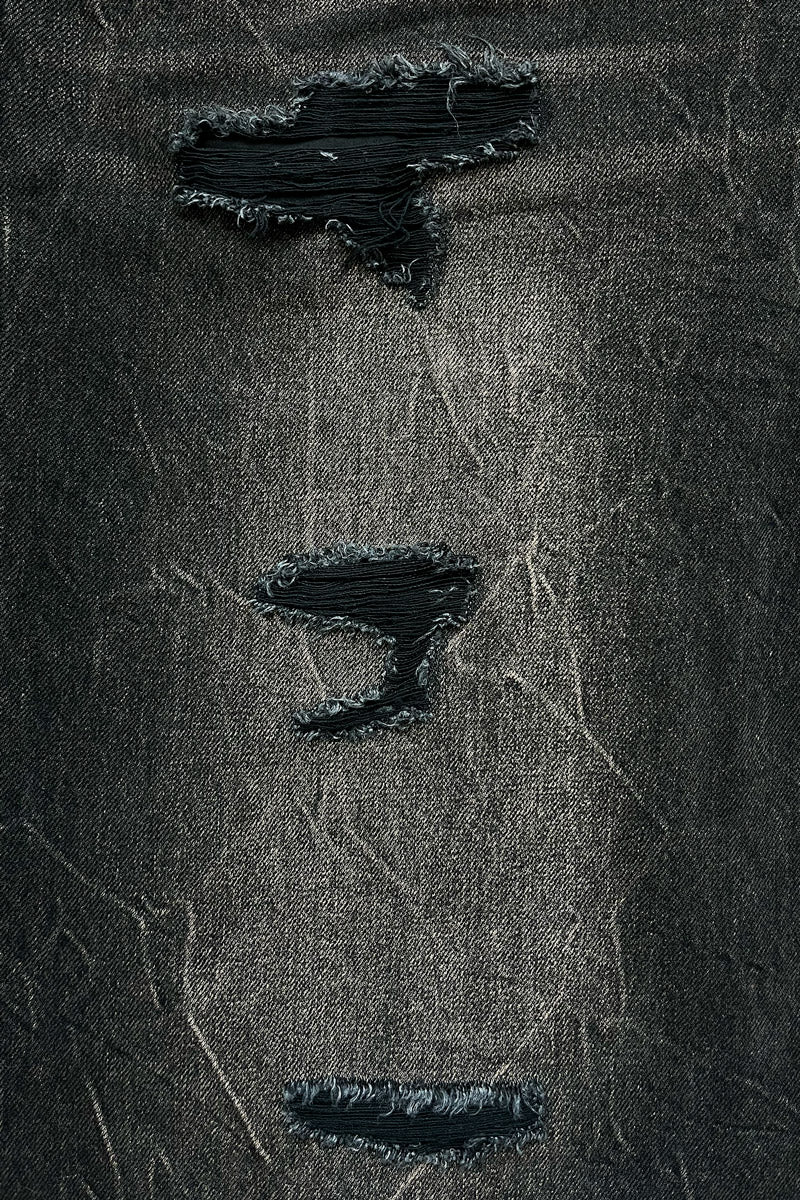 RIPPED DISTINCTIVE JORTS DARK GREY