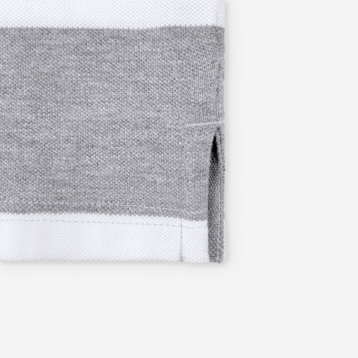 STRIPED POLO SHIRT GREY MELANGE