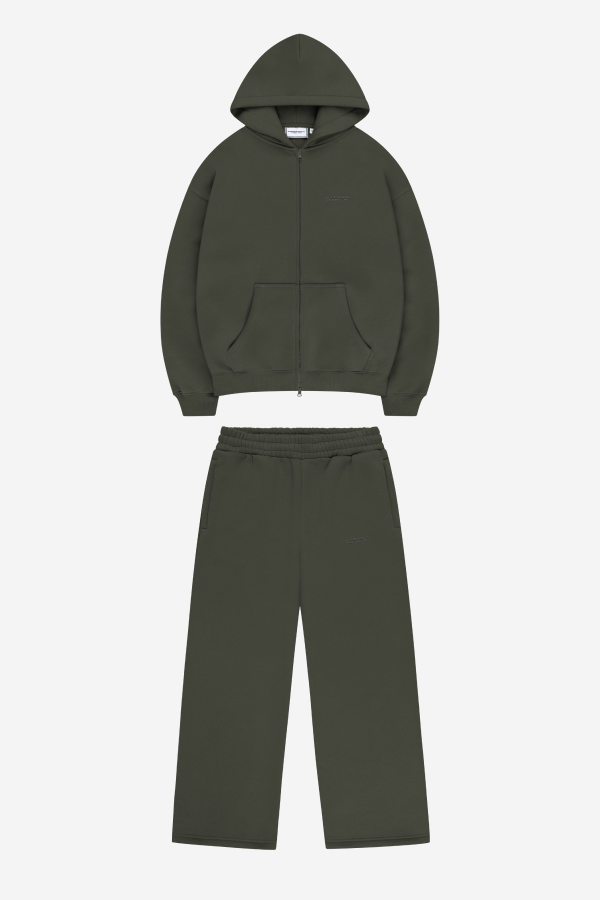 CLOUDS ZIP + JOGGER OLIVE
