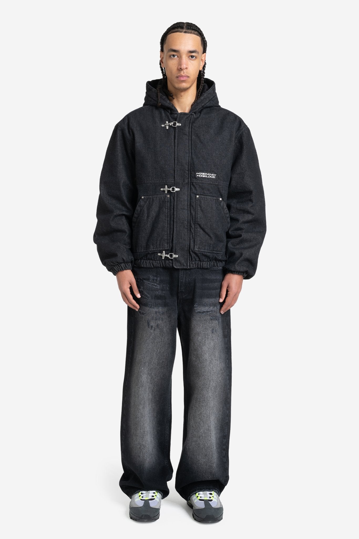 UTILITY DENIM JACKET BLACK IRON + REPAIR DENIM BLACK IRON