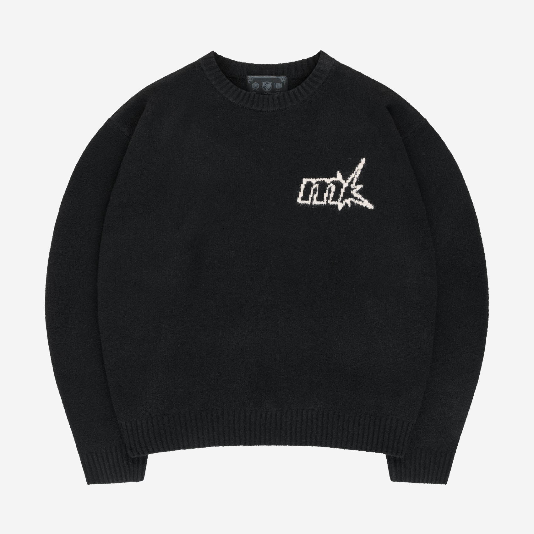 FUZZY KNIT SWEATER BLACK