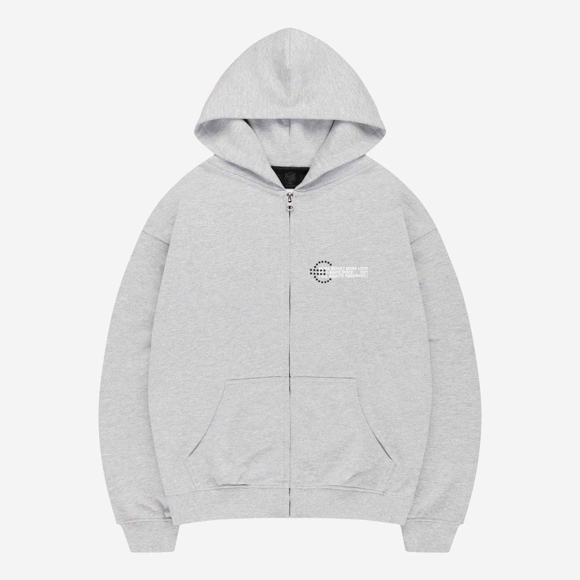 PROFIT ZIP HOODIE GREY MELANGE