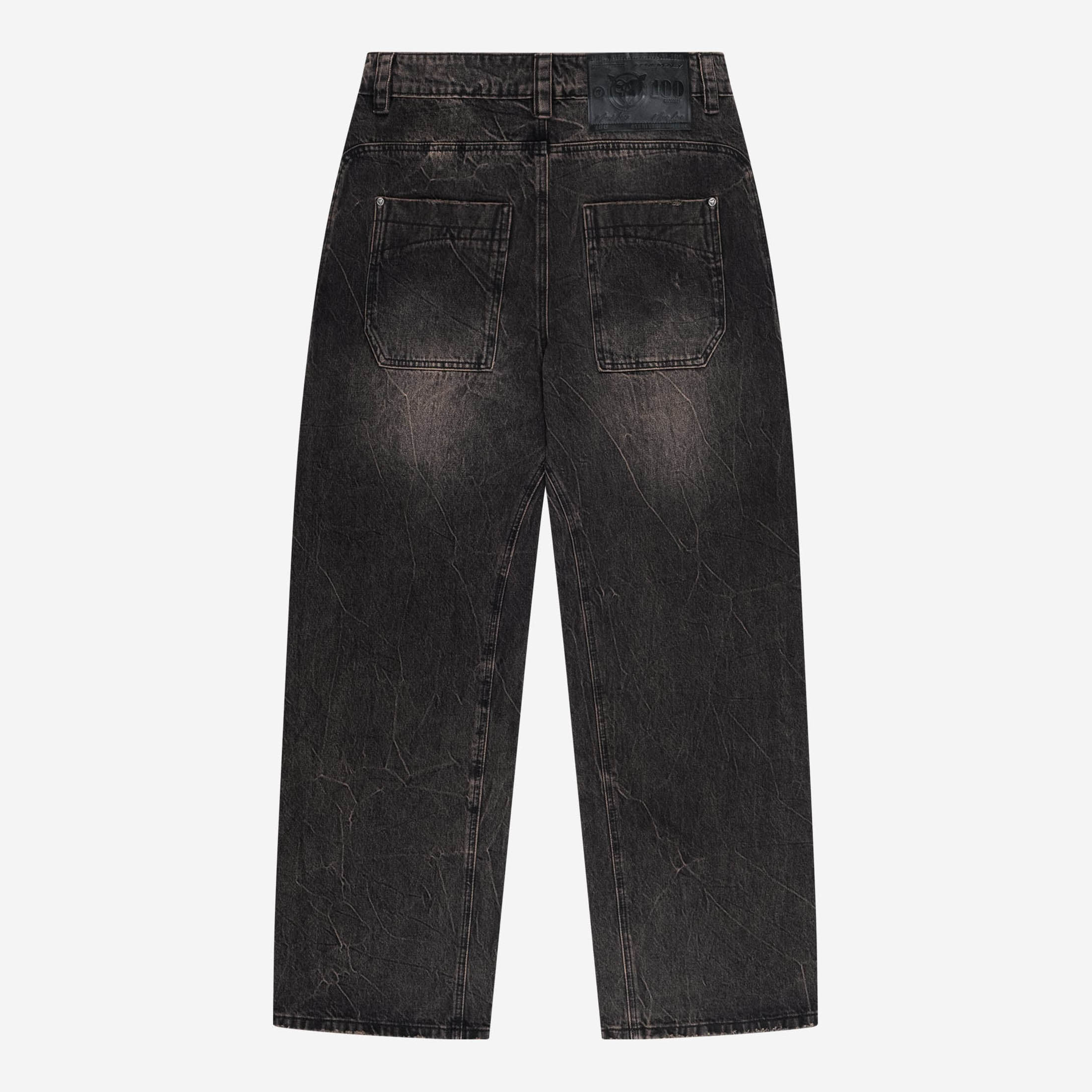 RIPPED DISTINCTIVE BAGGY DENIM BLACK