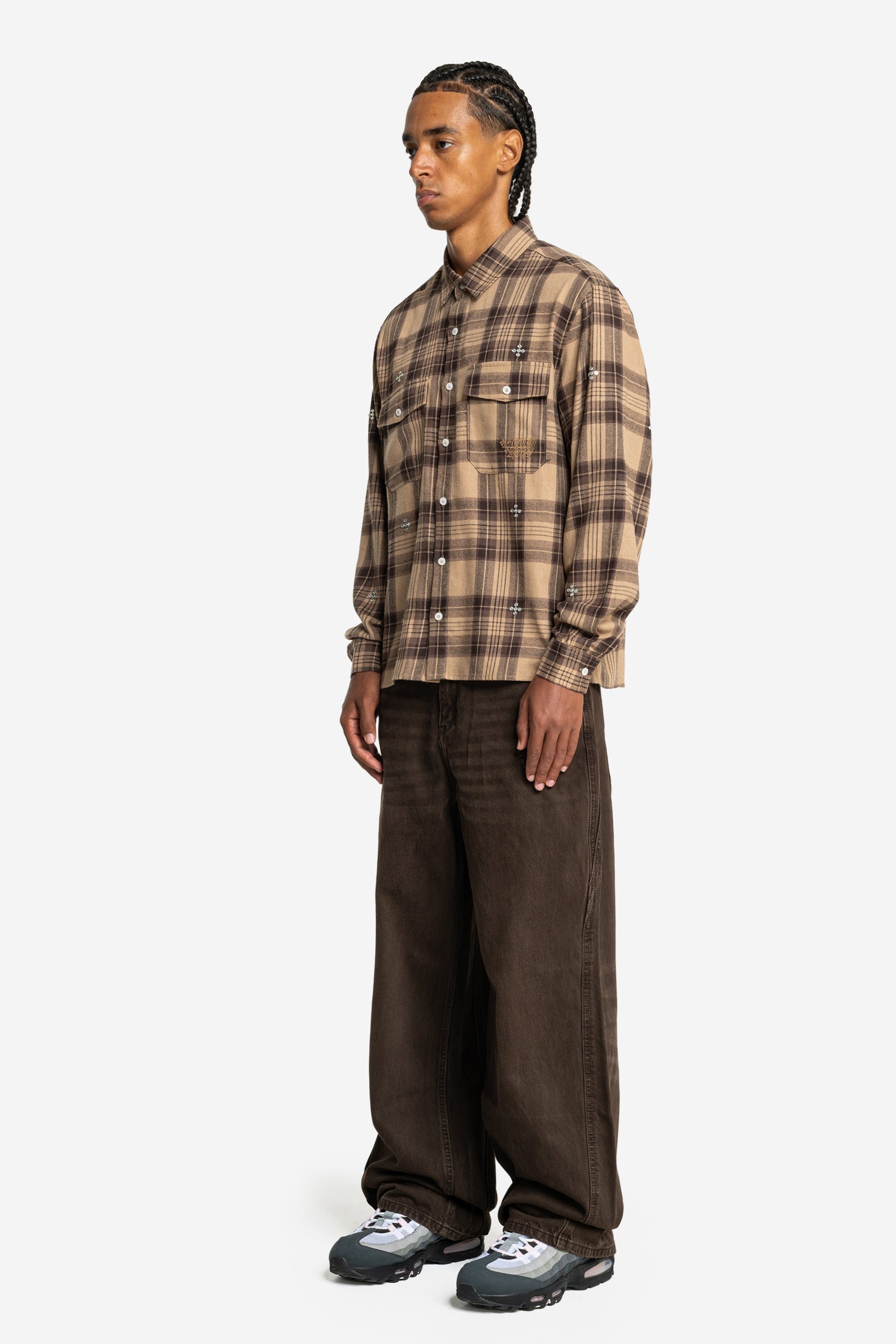 DISTINCTIVE BAGGY DENIM BROWN
