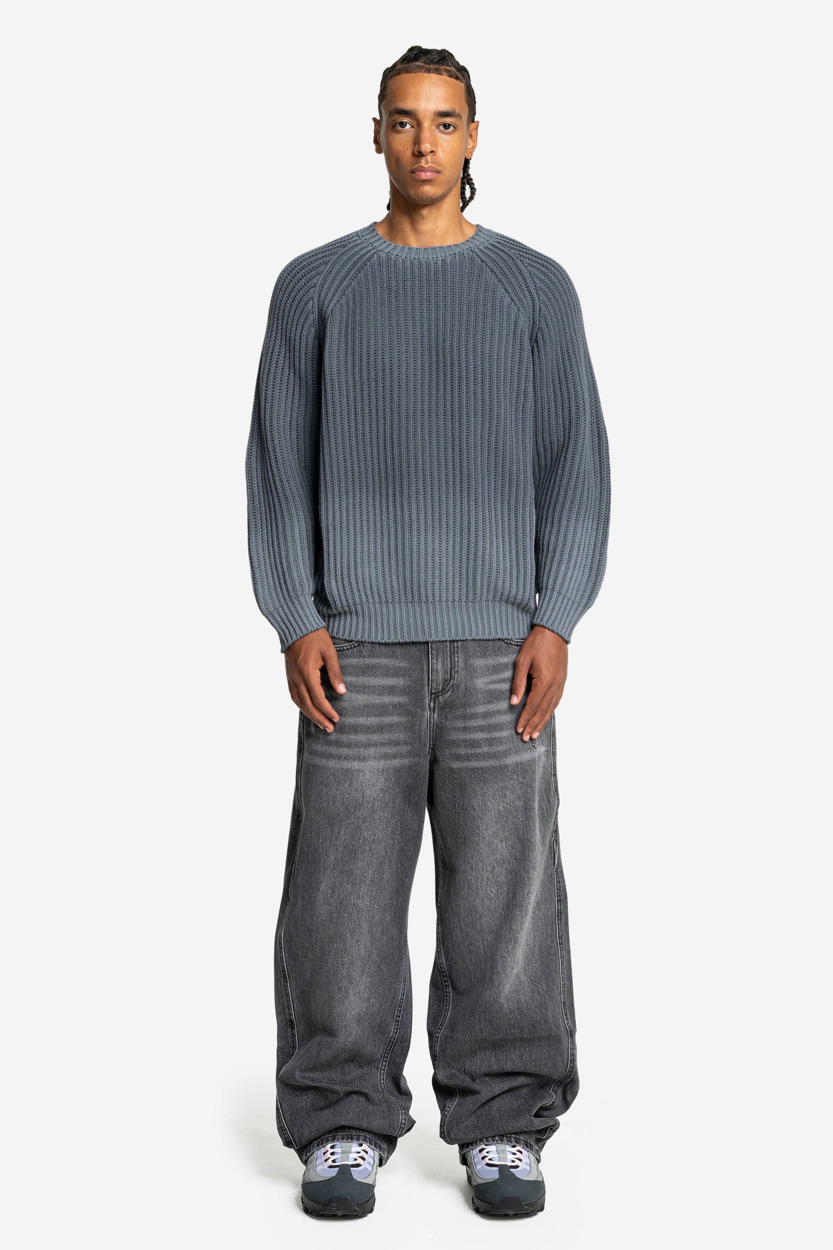 RIPPED DISTINCTIVE BAGY DENIM GRAY