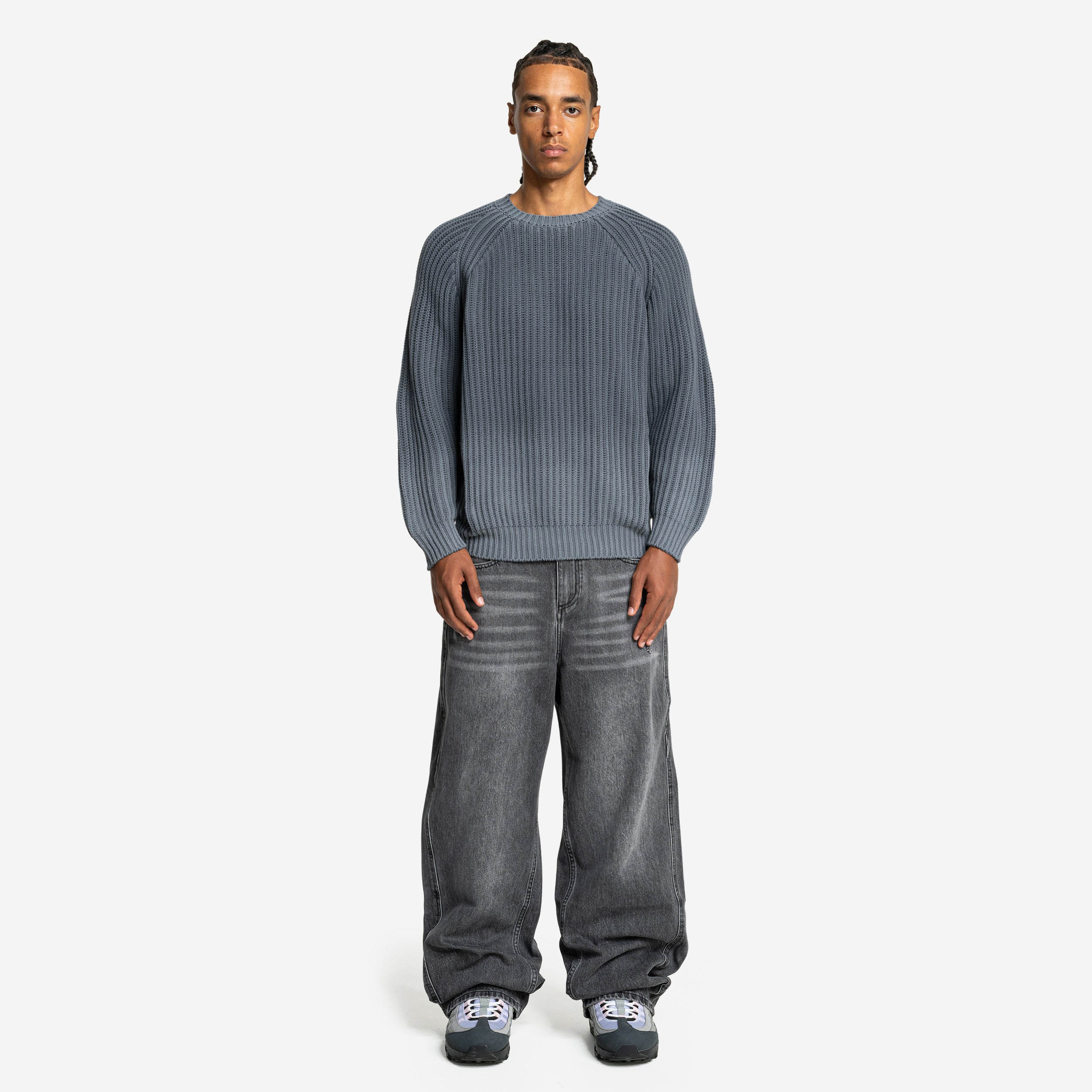 WASHED KNIT SWEATER ANTRACITE