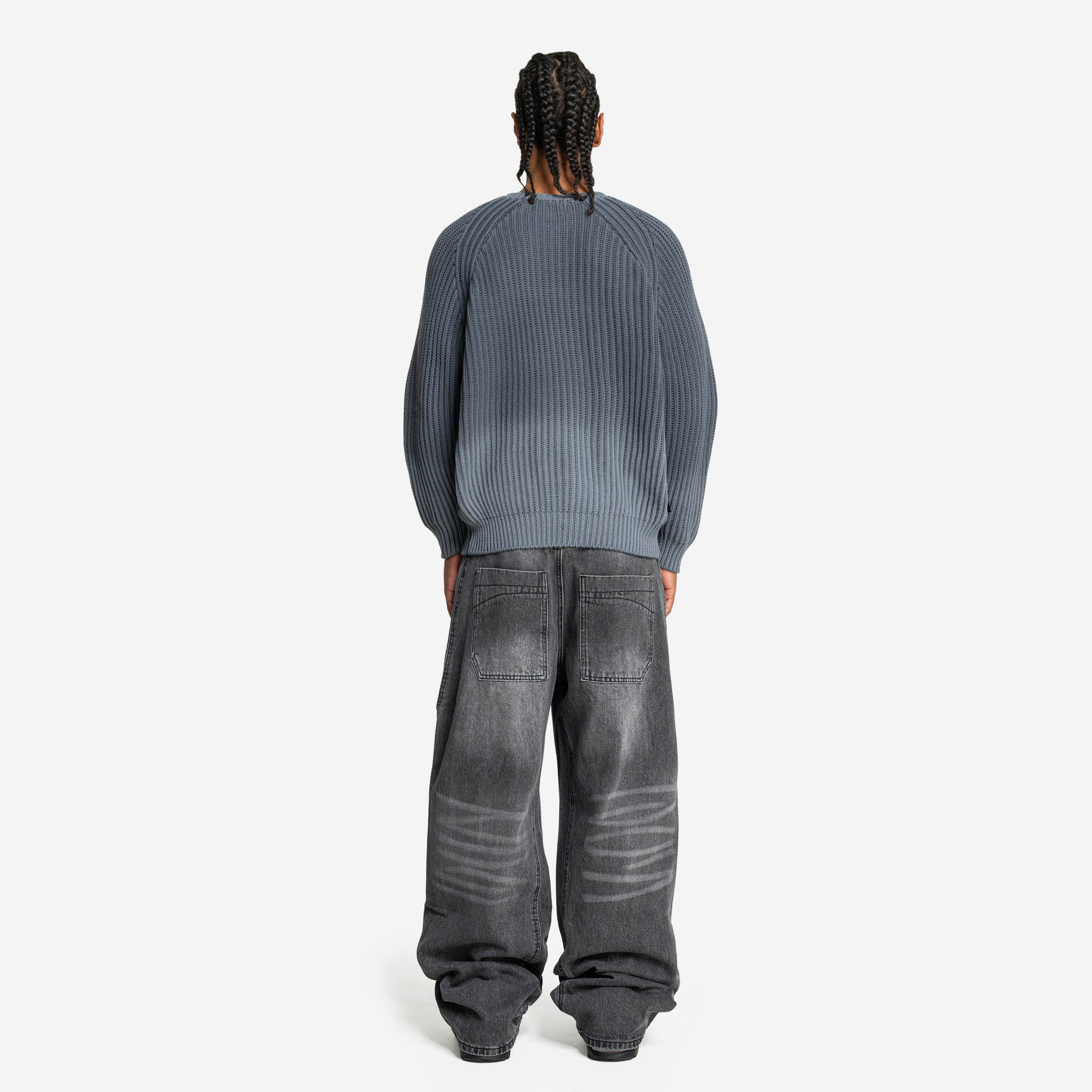 WASHED KNIT SWEATER ANTRACITE