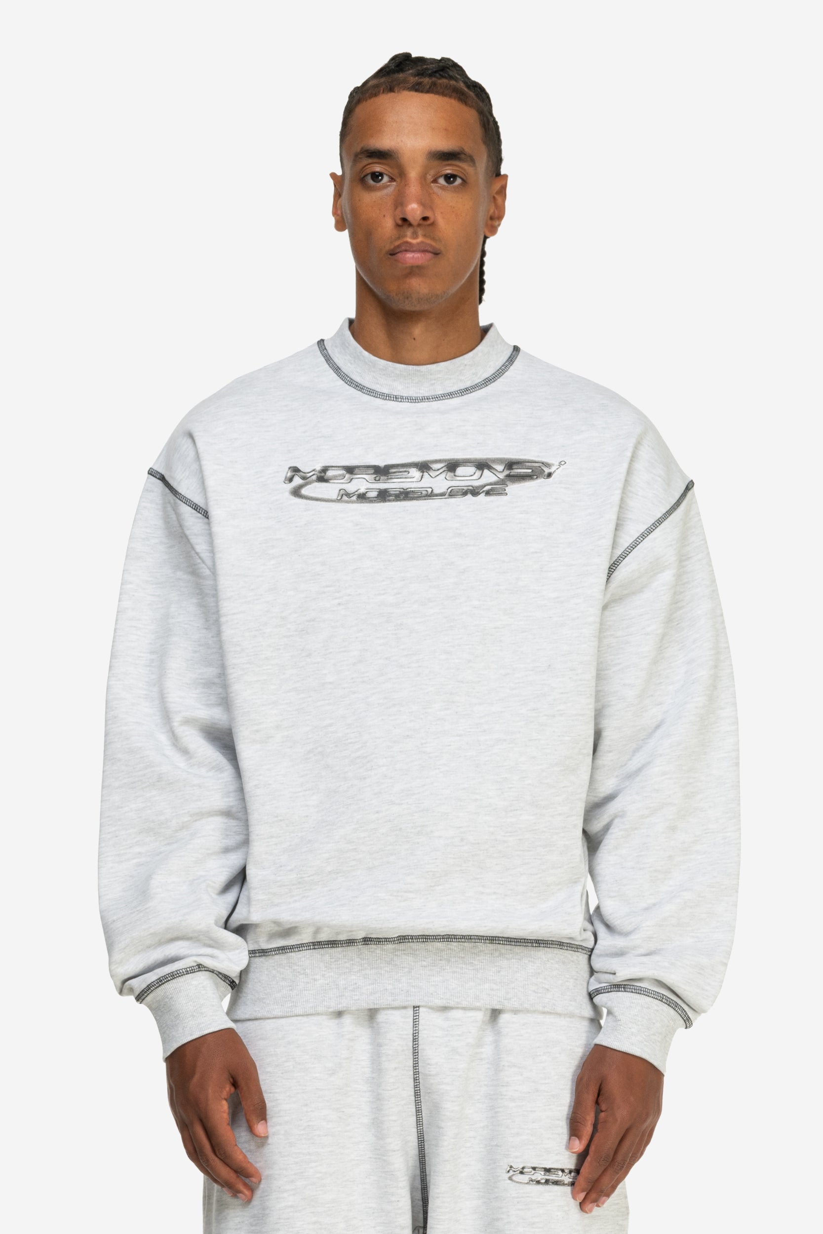 FLATLOCK BASE SWEATER GRAY MELANGE