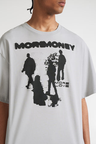More Money More Love Graues T-Shirt mit schwarzem Druck 