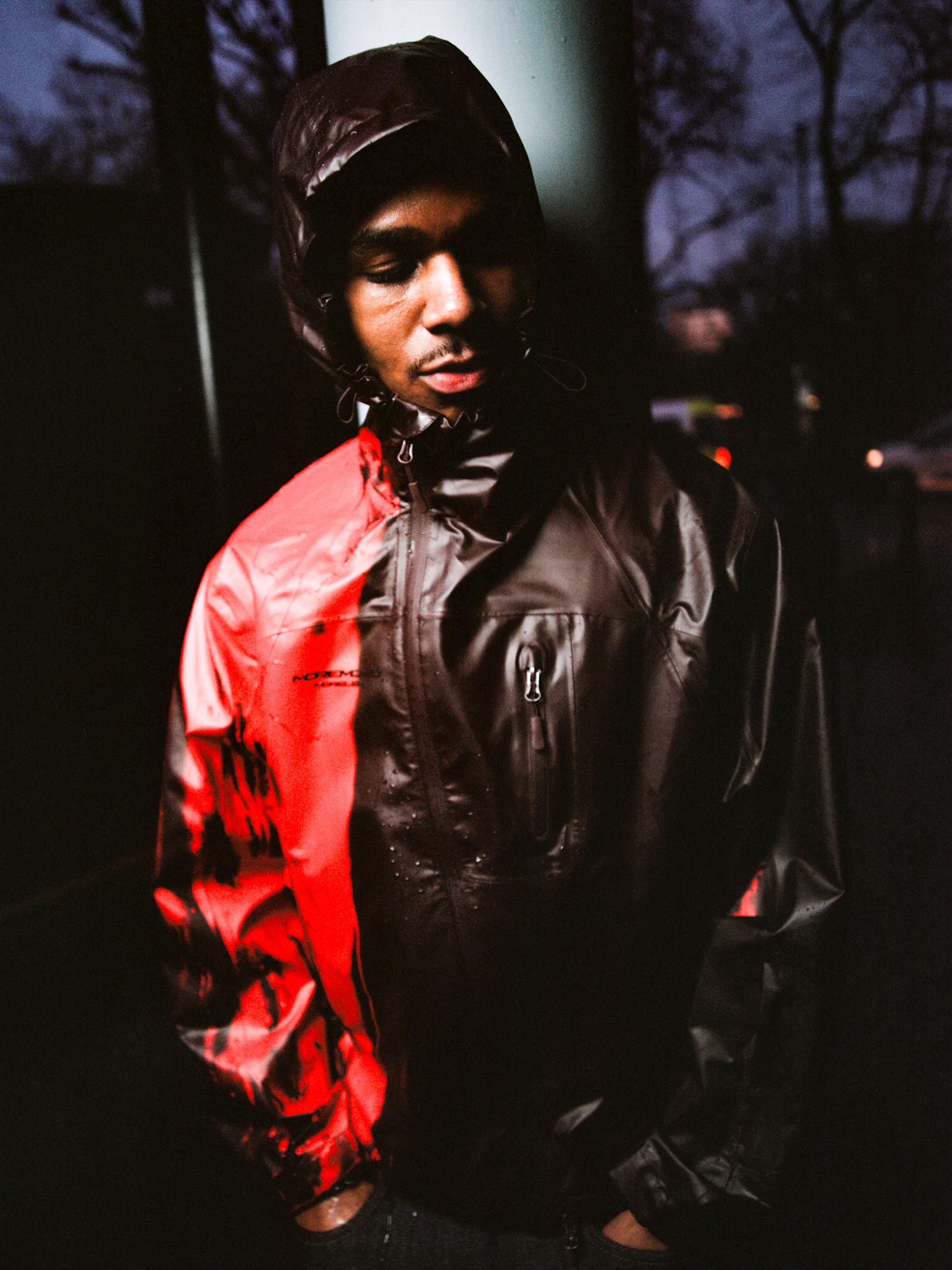 WATERPROOF THERMAL SHELL JACKET INFRARED + RAW BASE DENIM