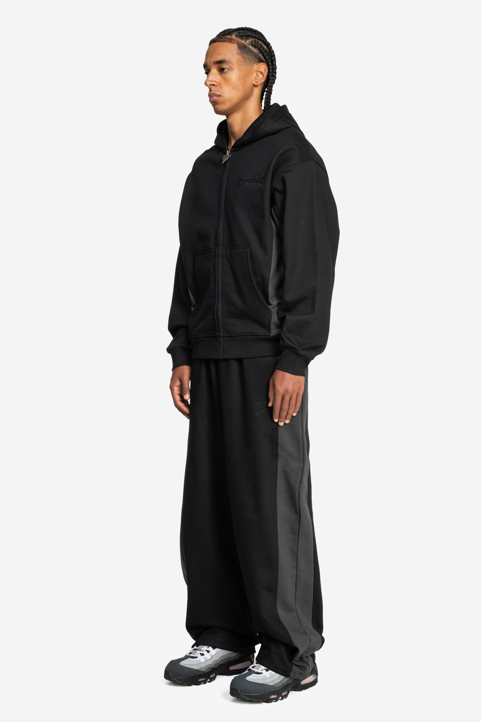 TWO TONE ZIP BLACK