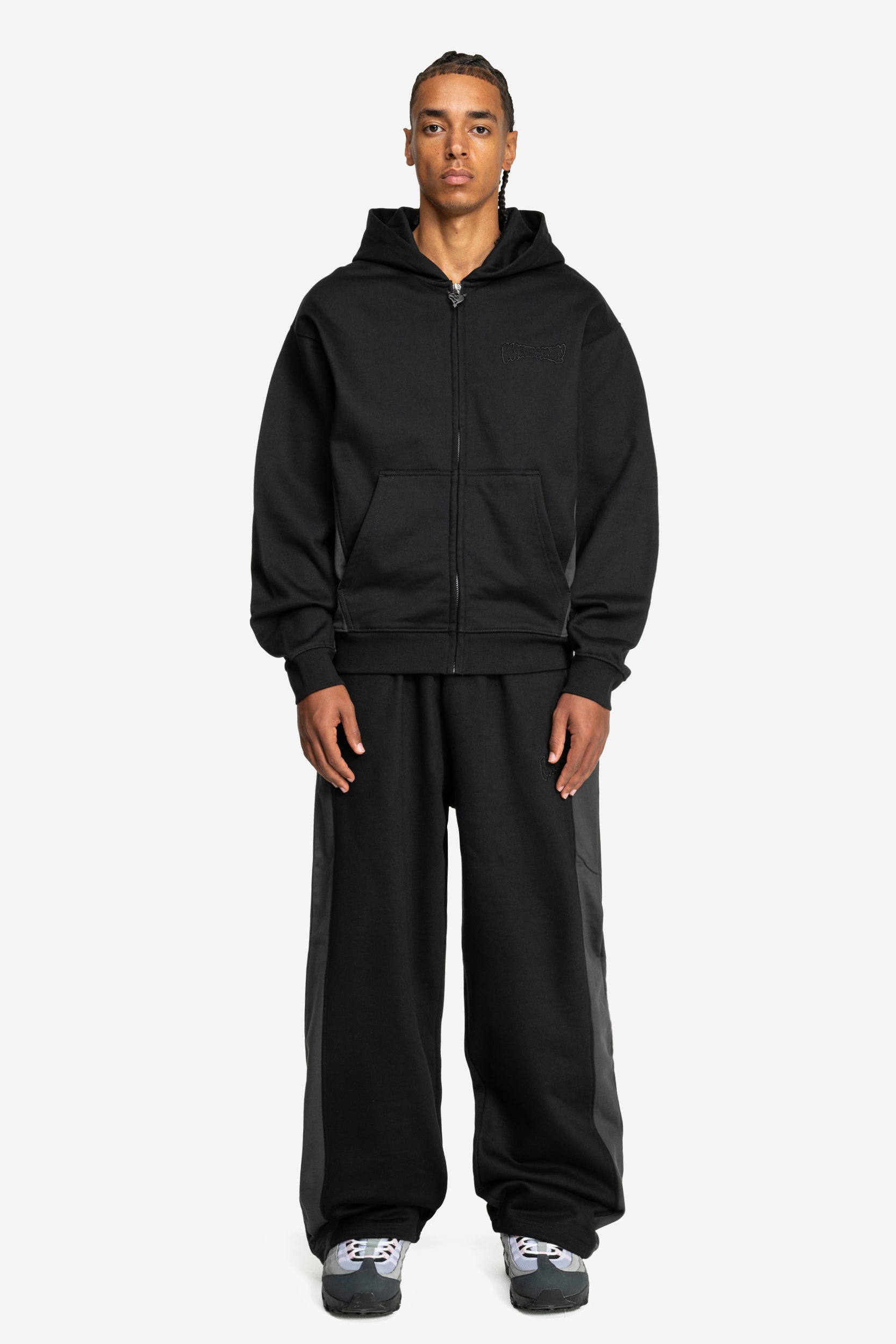 TWO TONE ZIP BLACK