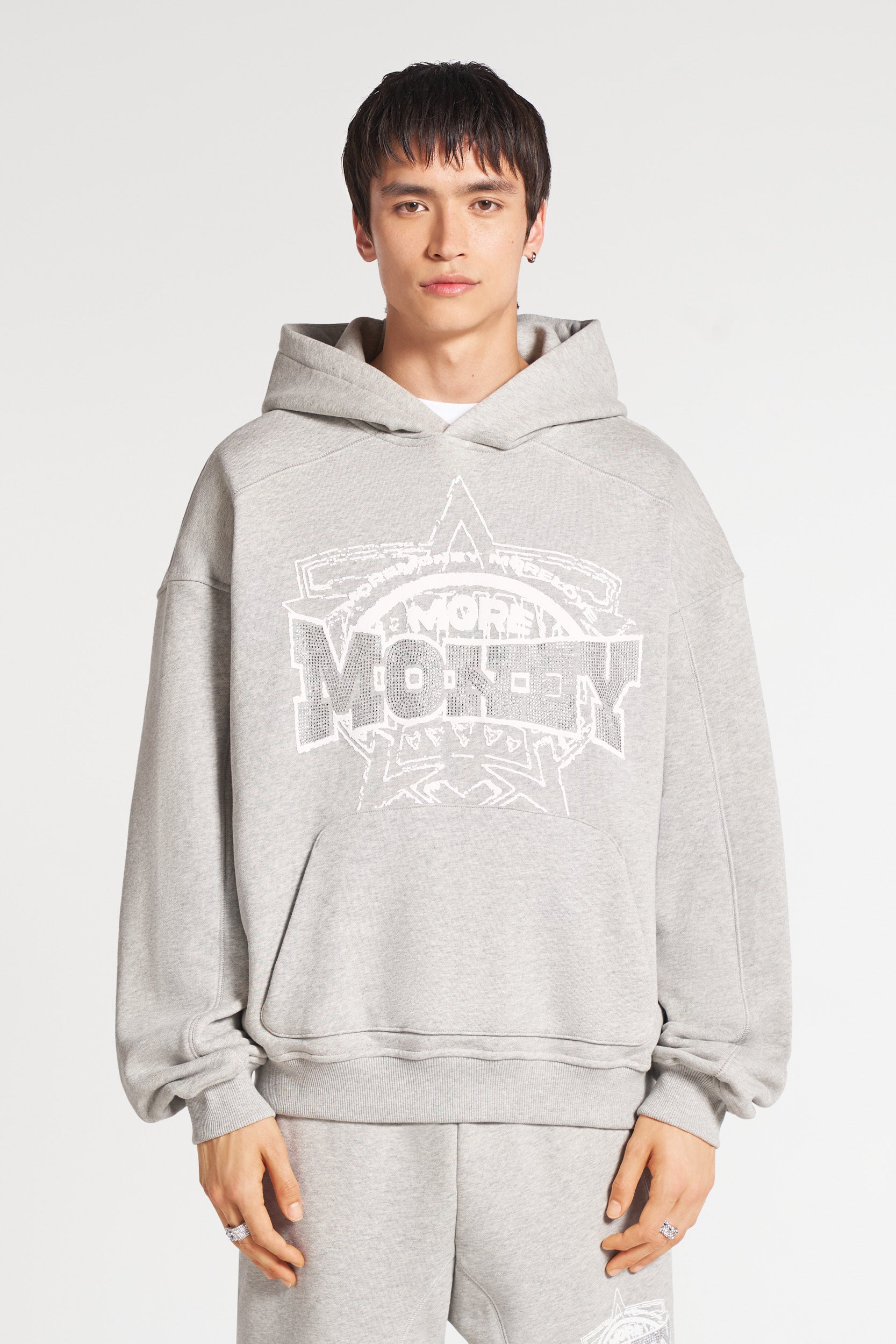 More Money More Love Grey Streetwear Hoodie