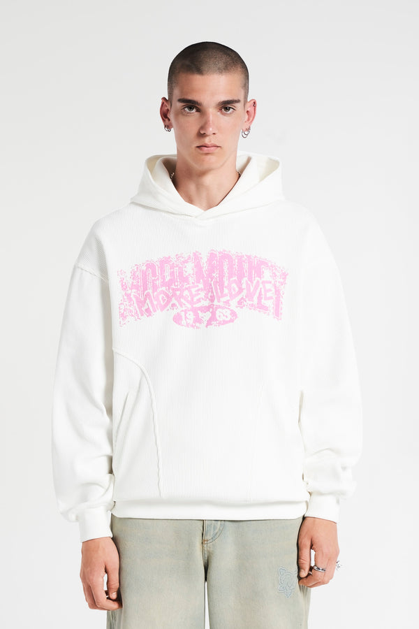 SIGNATURE CREST WAFFLE HOODIE OFF WHITE