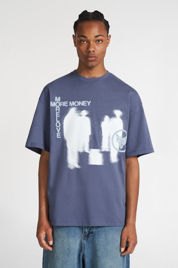 More Money More Love T-Shirt in blue