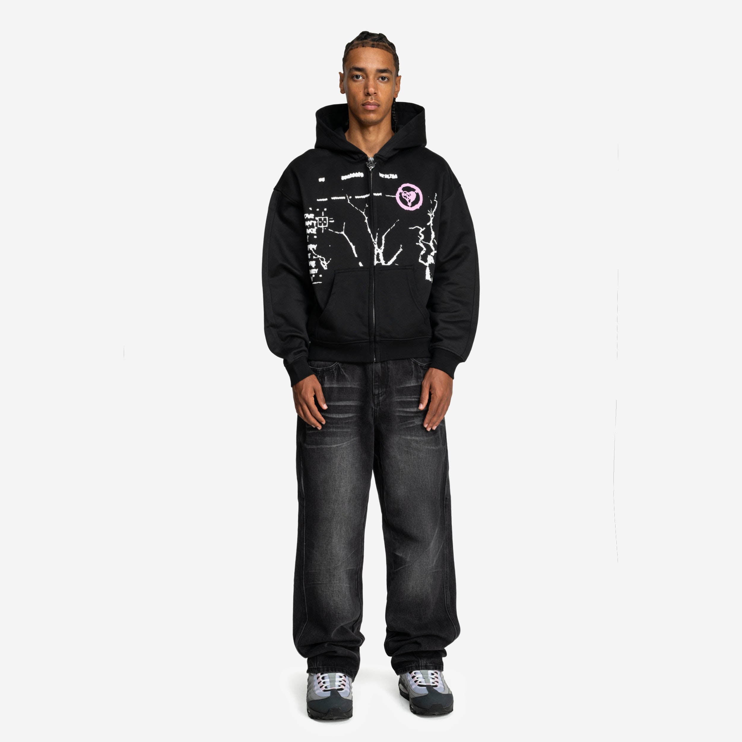 MONEY ROOTED ZIP BLACK
