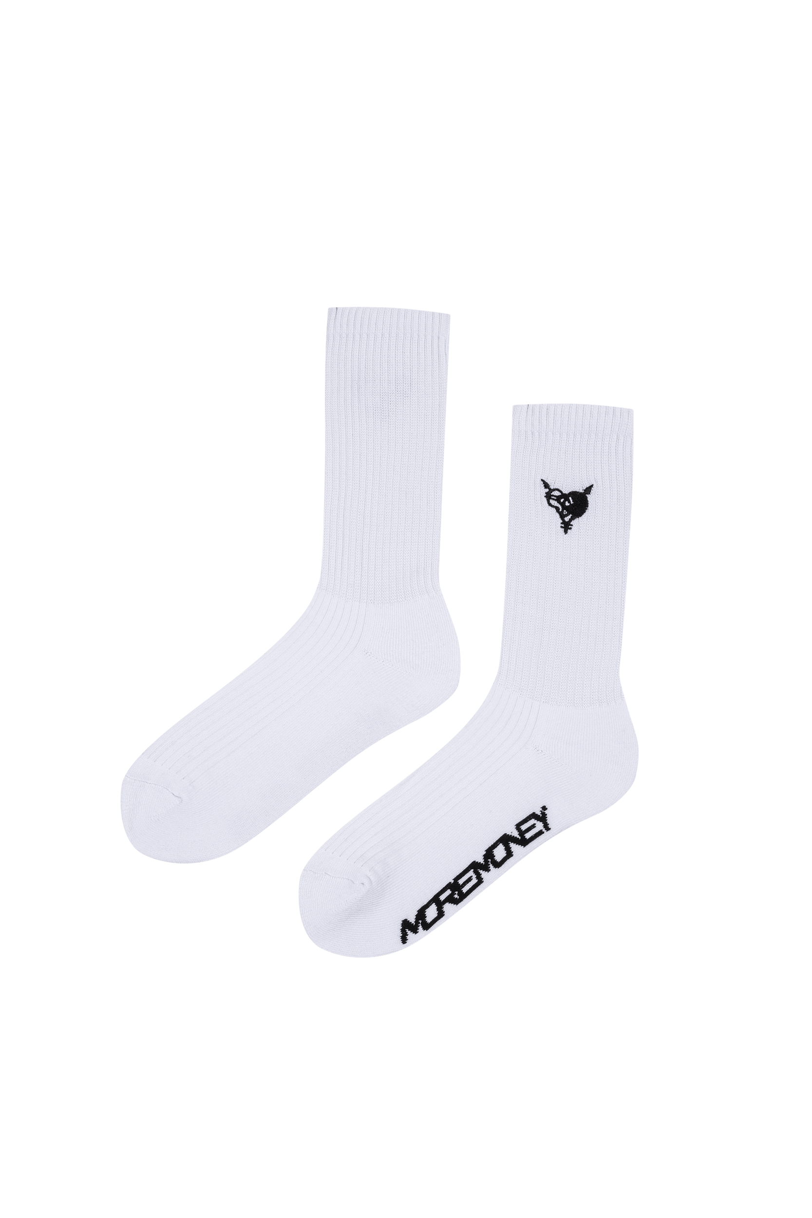 HEART LOGO WHITE SOCKS