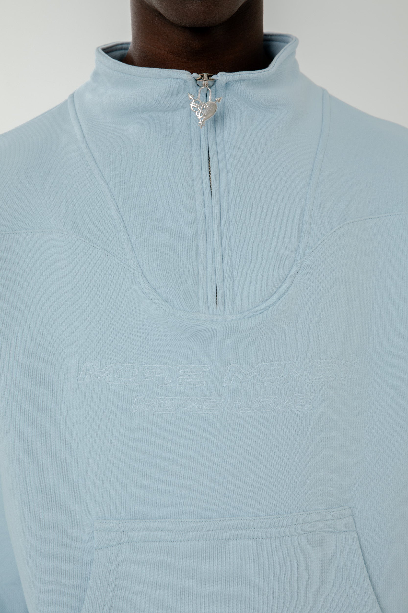 MORE MONEY LOGO HALFZIP BABYBLUE 