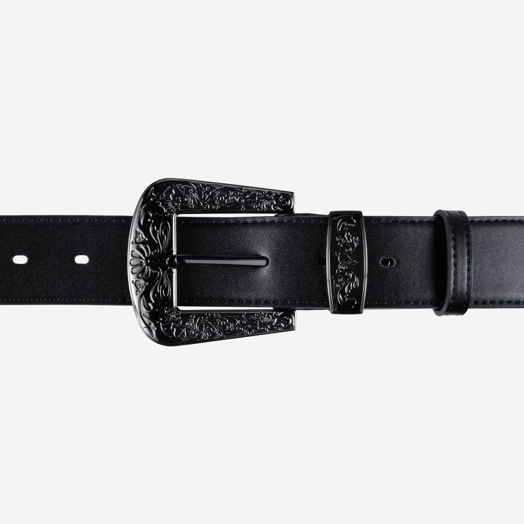 EMBOSSED WESTERN BELT BLACK