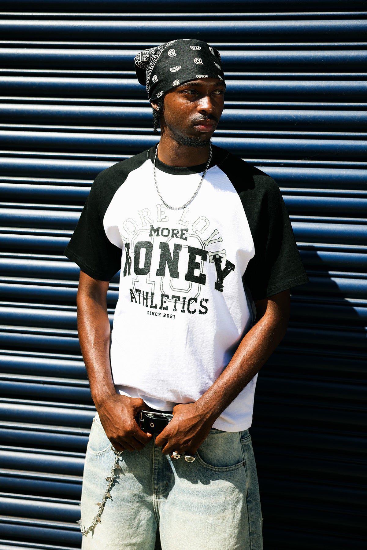 VINTAGE ATHL. RAGLAN TEE WHITE/BLACK