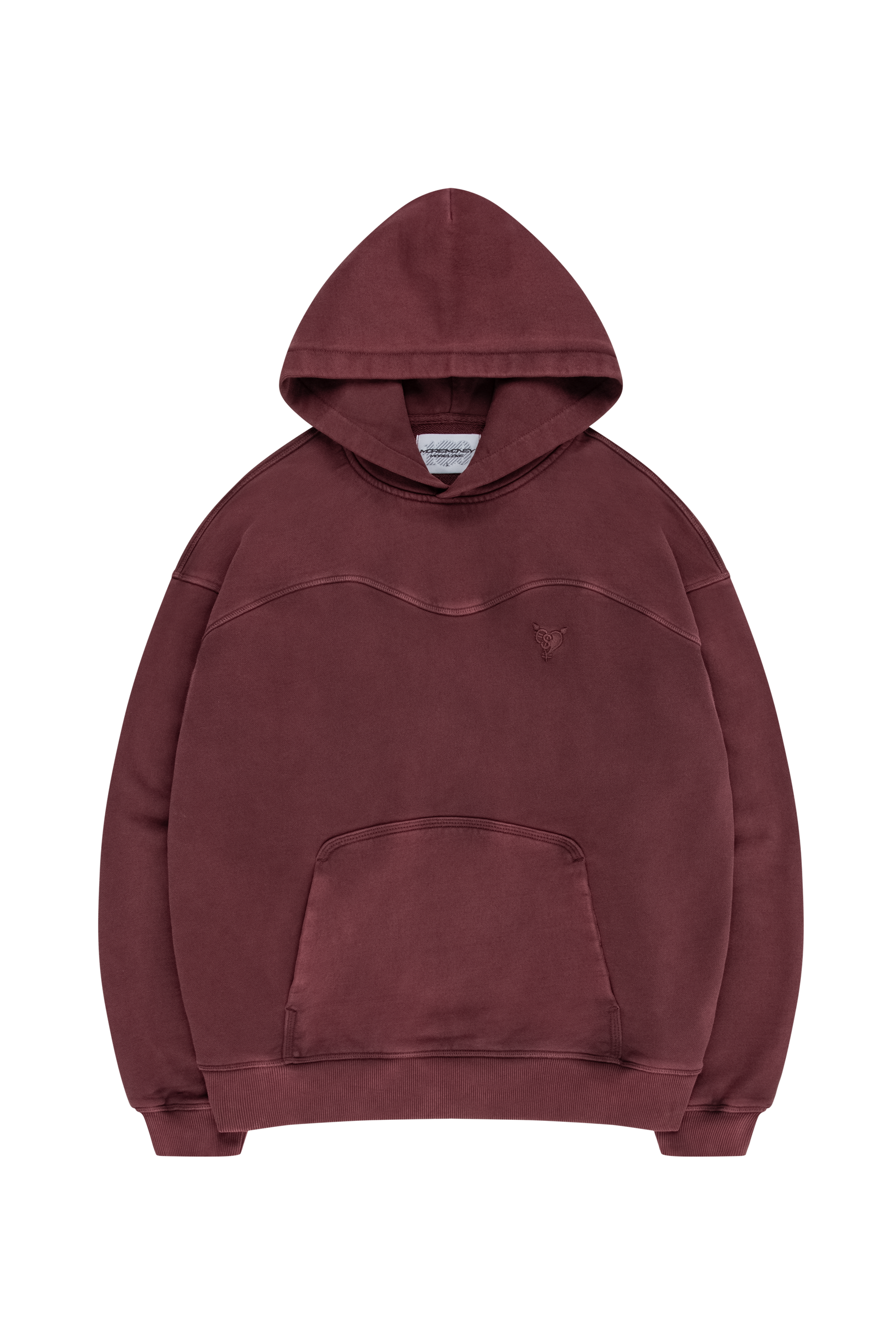 STACKS HOODIE RED STONE WASHED