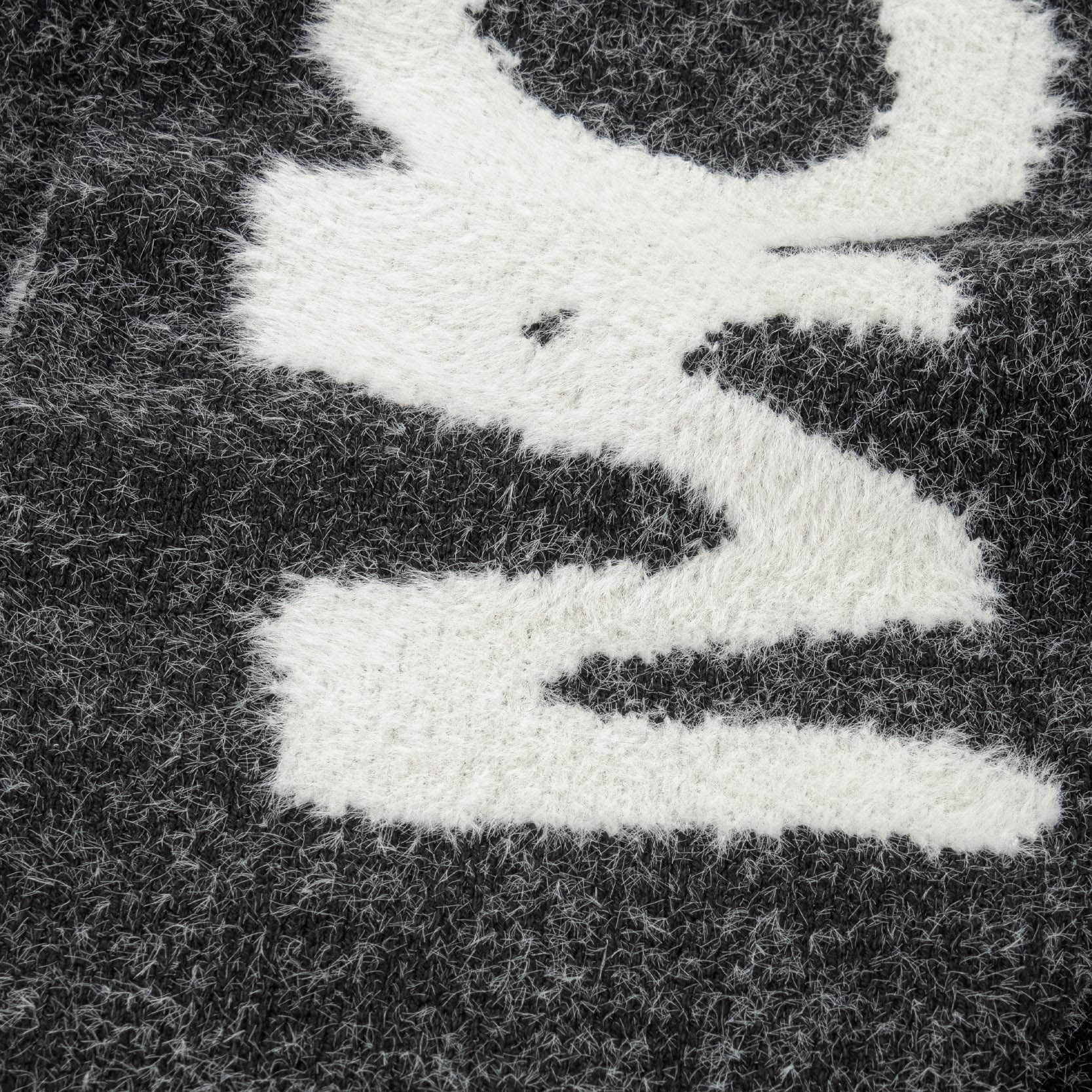 FURRY KNIT SWEATER BLACK