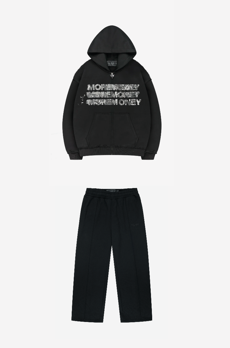 MONEY CALLING FLATLOCK ZIP BLACK + BASE JOGGER BLACK