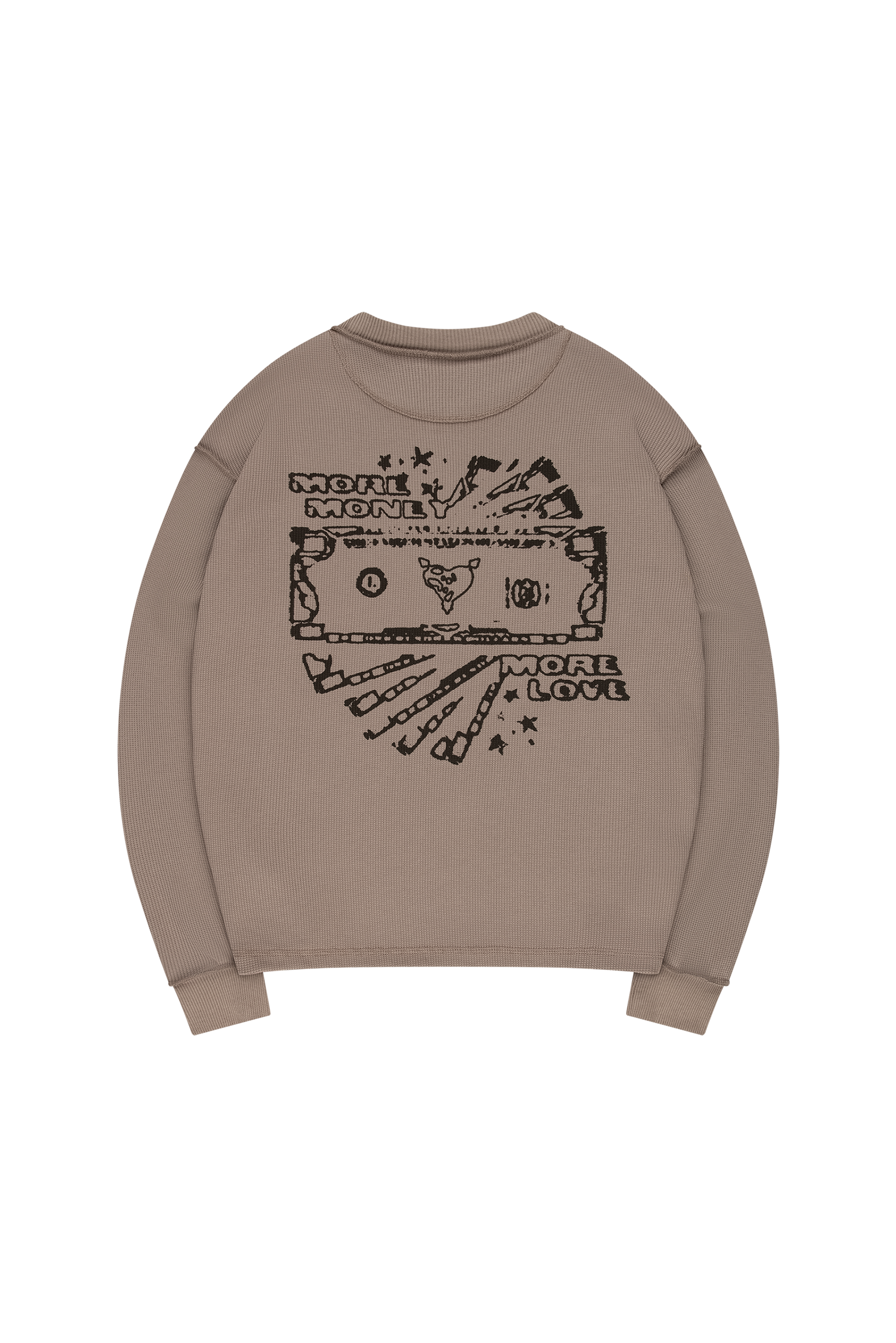 INSIDE OUT CASH STACK LONG SLEEVE BEIGE