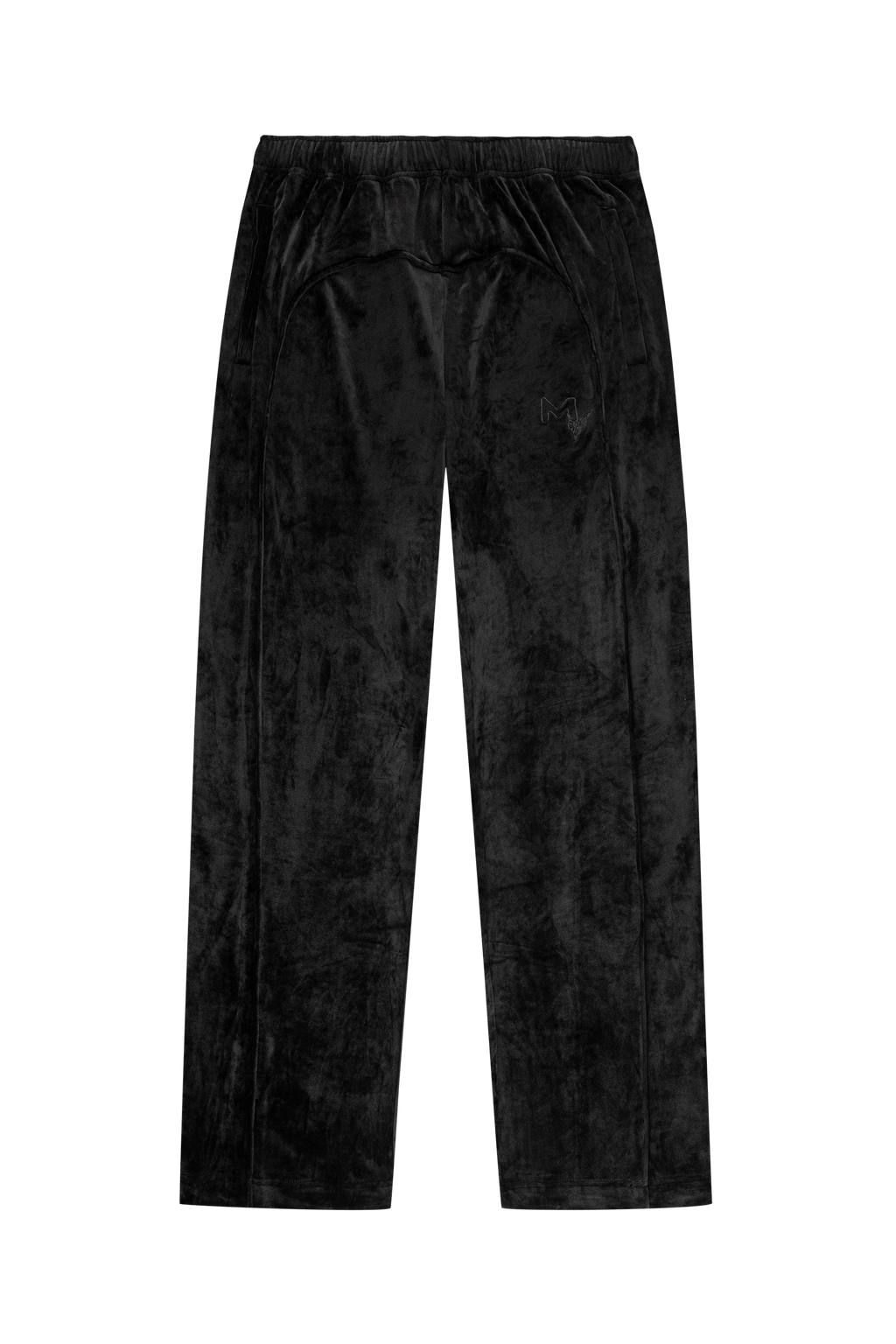 Black velour joggers mens online